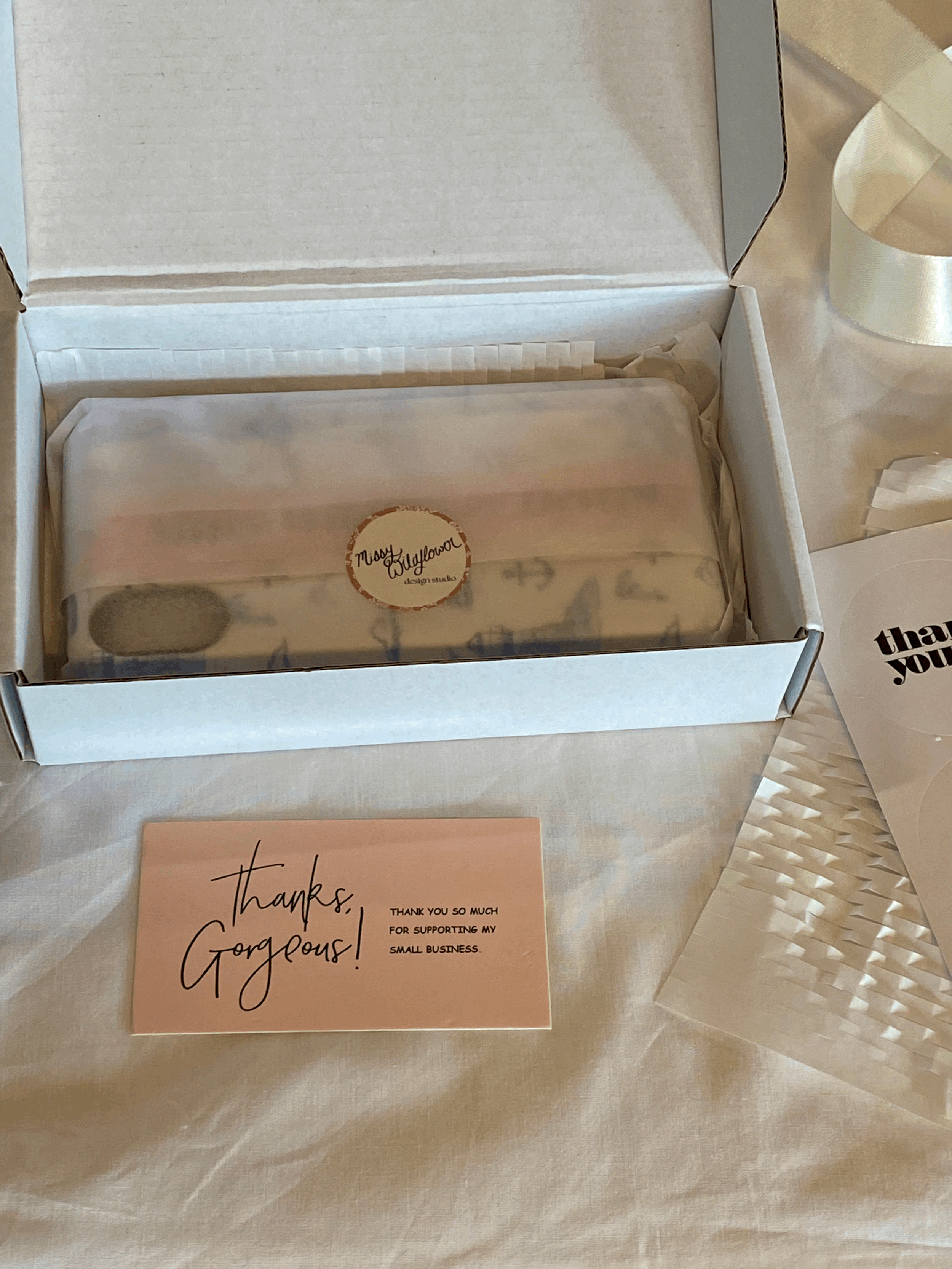 Beautifully wrapped and boxed phone case ready for your special treat to yourself or a gift for your loved one