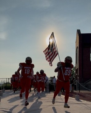HERE COME THE MINERS! The Miners take the field for the first time in History at Chalmers Field before kickoff of the Miners vs Pioneers game on June 14th, 2025