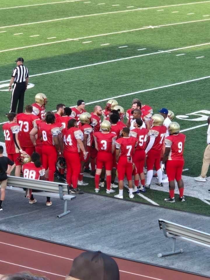 Huddle and breakdown before the beginning of the Miners vs Pioneers game on June 14th, 2025