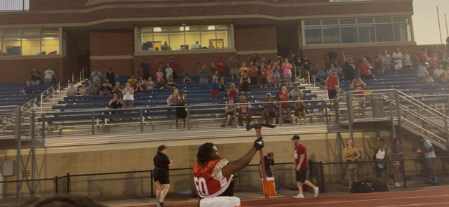 #50 Ramon Fleming raising the axe in victory and celebrating with the crowd after the Miners win! Taken after the Miners vs Lions game on June 21st, 2025