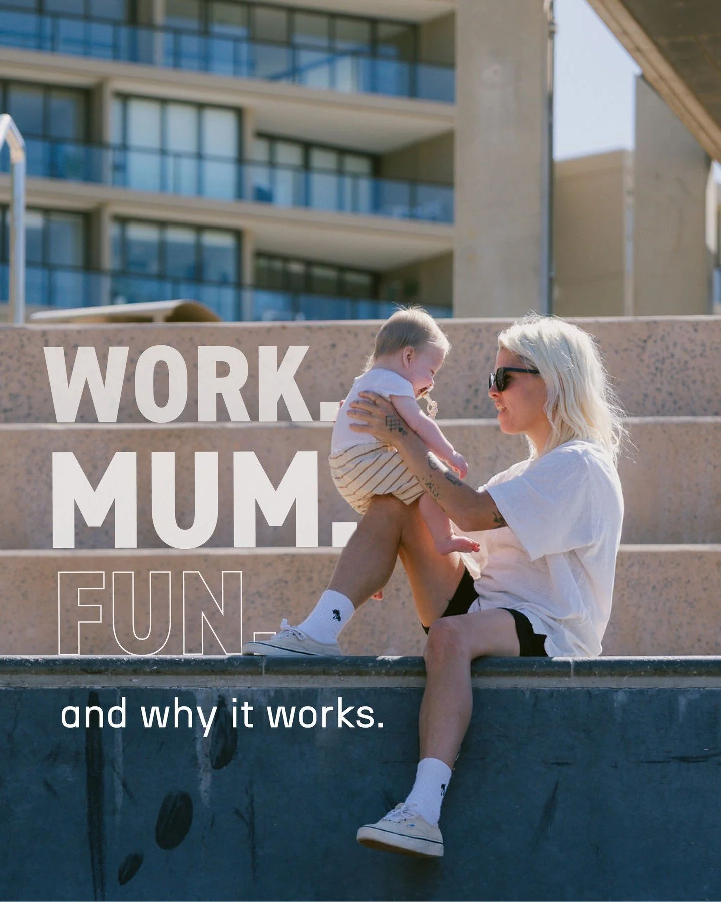 Work. Mum. Fun.⁠
And why it works:⁠
Because I don&rsquo;t try to be perfect at any of it &mdash; just present.⁠
For my work. For her. For myself.