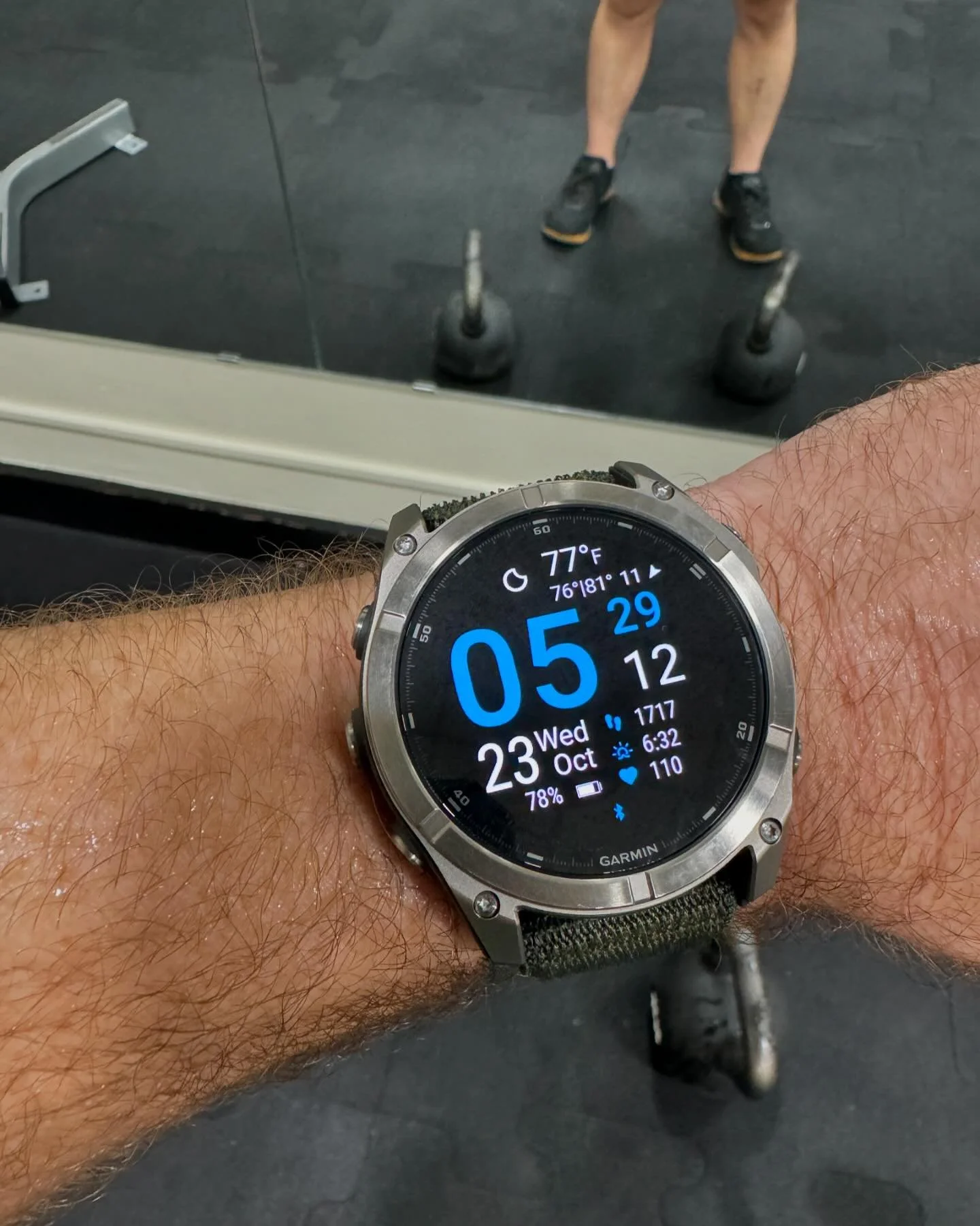 Rocking the Garmin Fenix 8 at the gym! Getting some! #garmin #fitnesswatch #sportswear #sportswatch #wod #edc #menswear #menswatch
