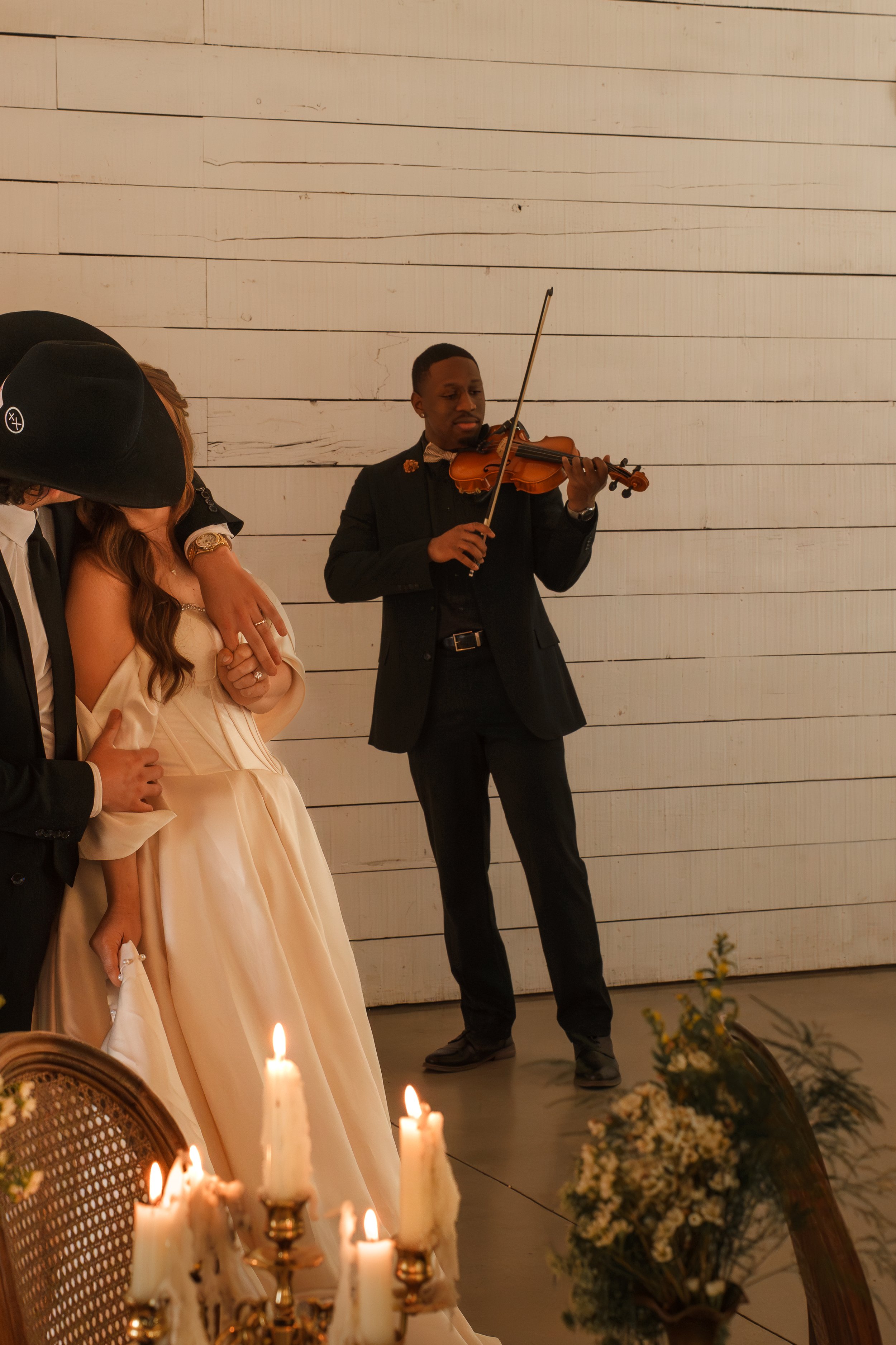 Violinist playing for the Bride and Groom