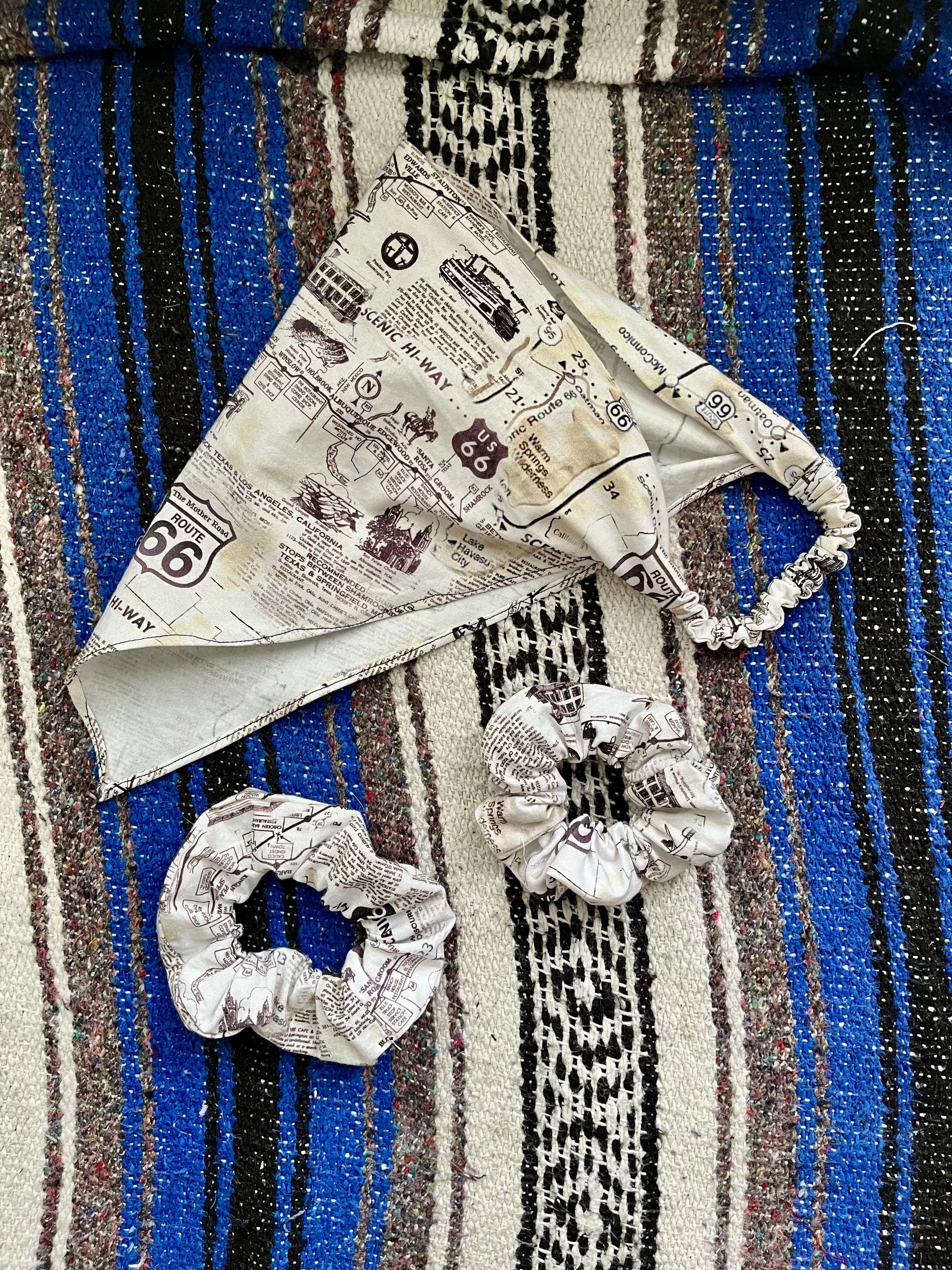 handmade scrunchies + headband