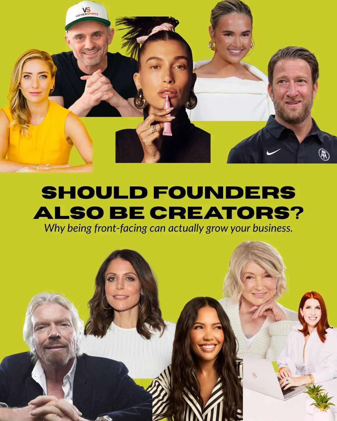 Founders: your voice is your superpower. 💥⁠
⁠
From Martha Stewart to Hailey Bieber, to Dave Portnoy, the ones who show up win. Share your vision, build trust, grow your brand. Simple as that. Now, people buy into stories, not products. ⁠
⁠
The great