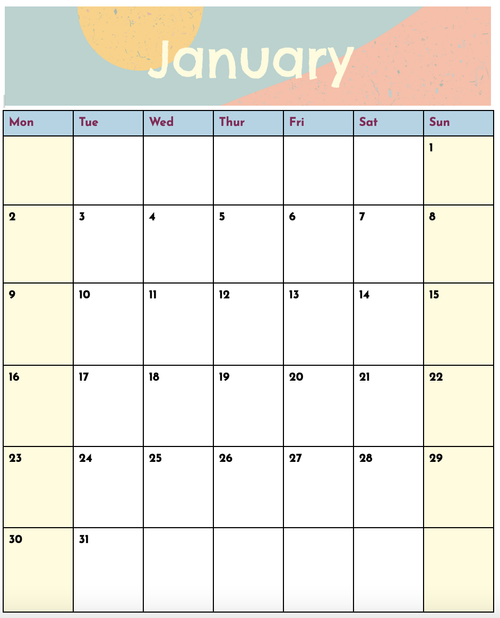 Aesthetic Google Doc Calendar Templates 2024 Templates and Tutorials