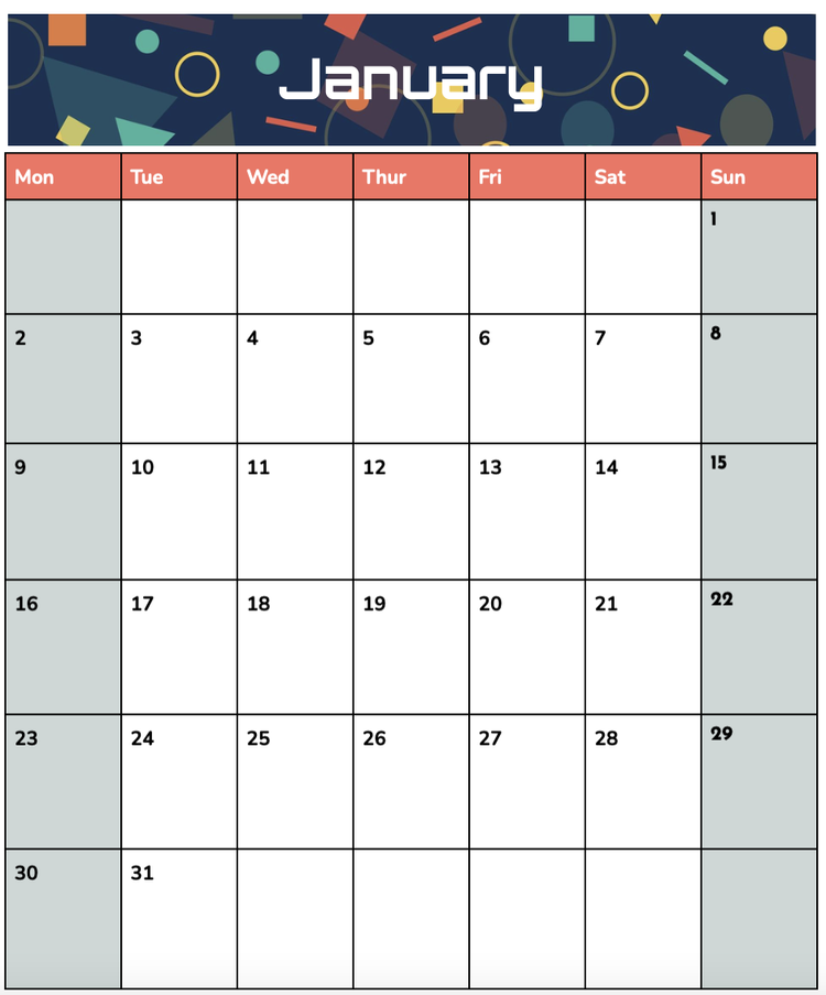 Aesthetic Google Doc Calendar Templates 2024 Templates and Tutorials