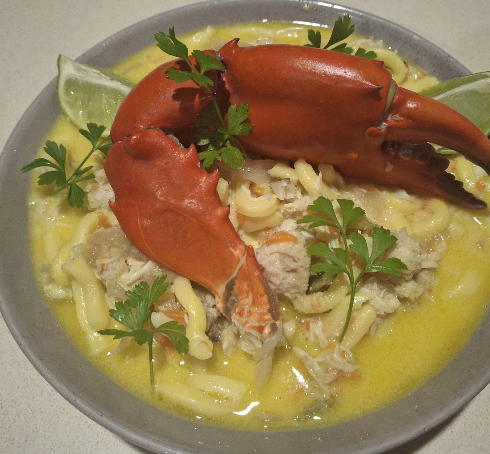 Coconut Chilli Mud Crab with fish