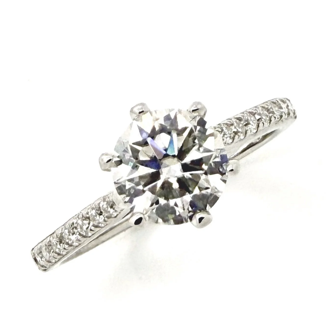 Close-up of Stellar Embrace Moissanite Diamond Engagement Ring