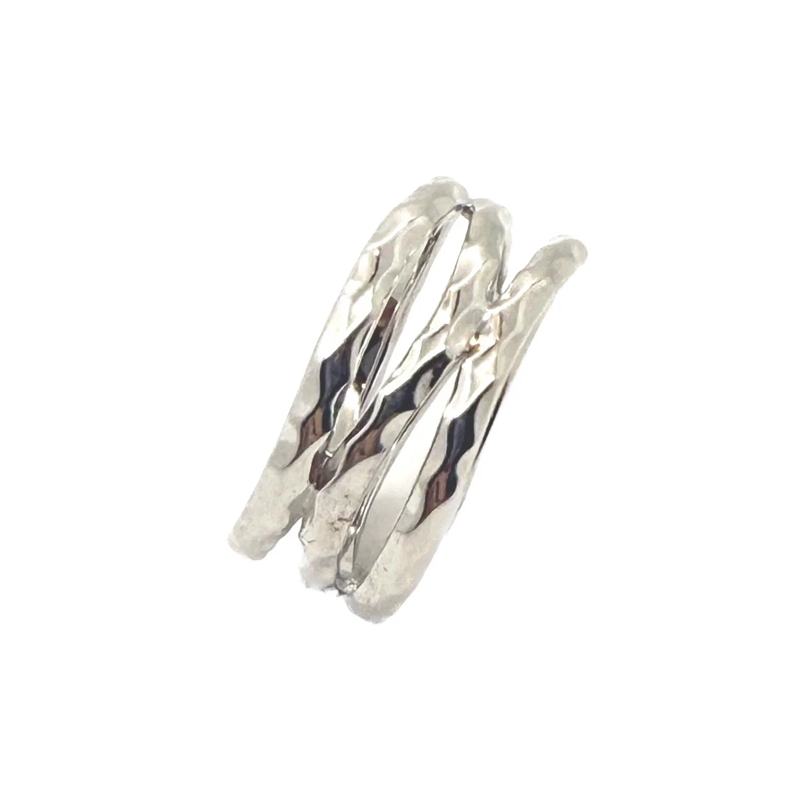 Elegant Free Spirit Sterling Wave Hammered Band