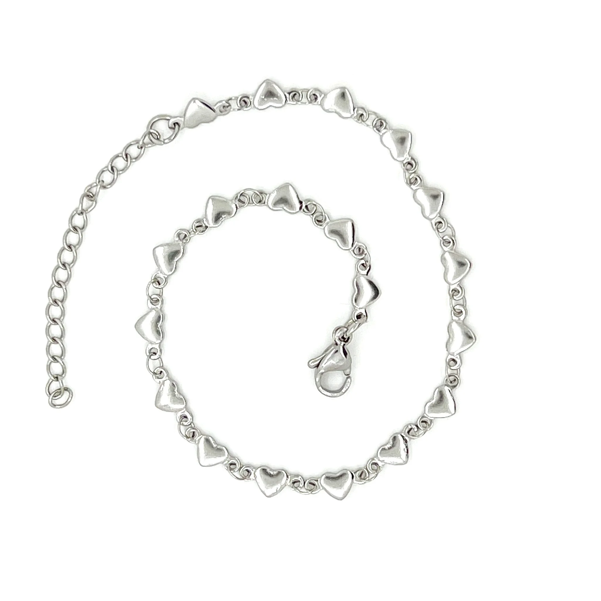 Adjustable Stainless Steel Heart Anklet Frequency Infused