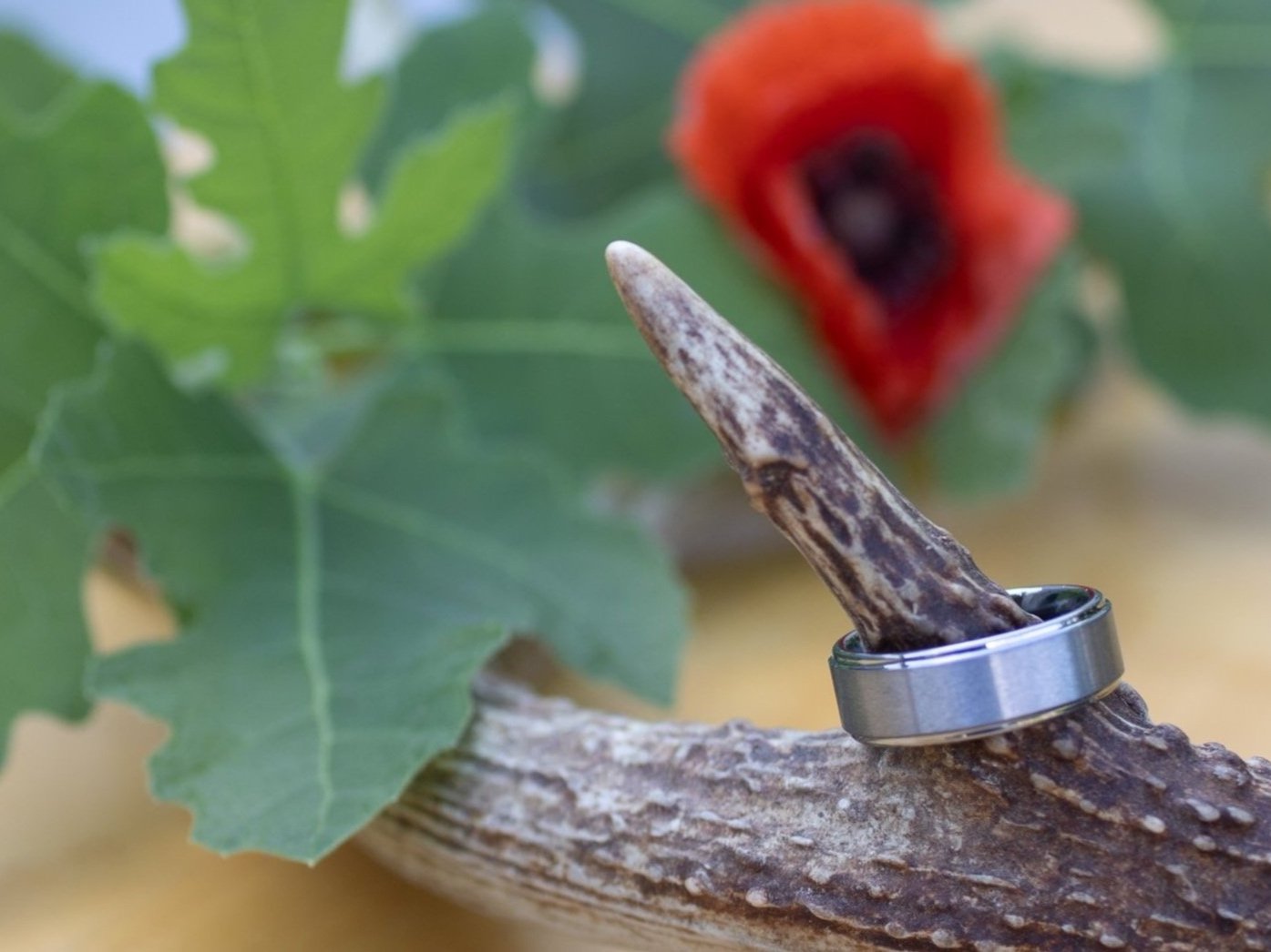 Natural silver tungsten ring - frequency infused
