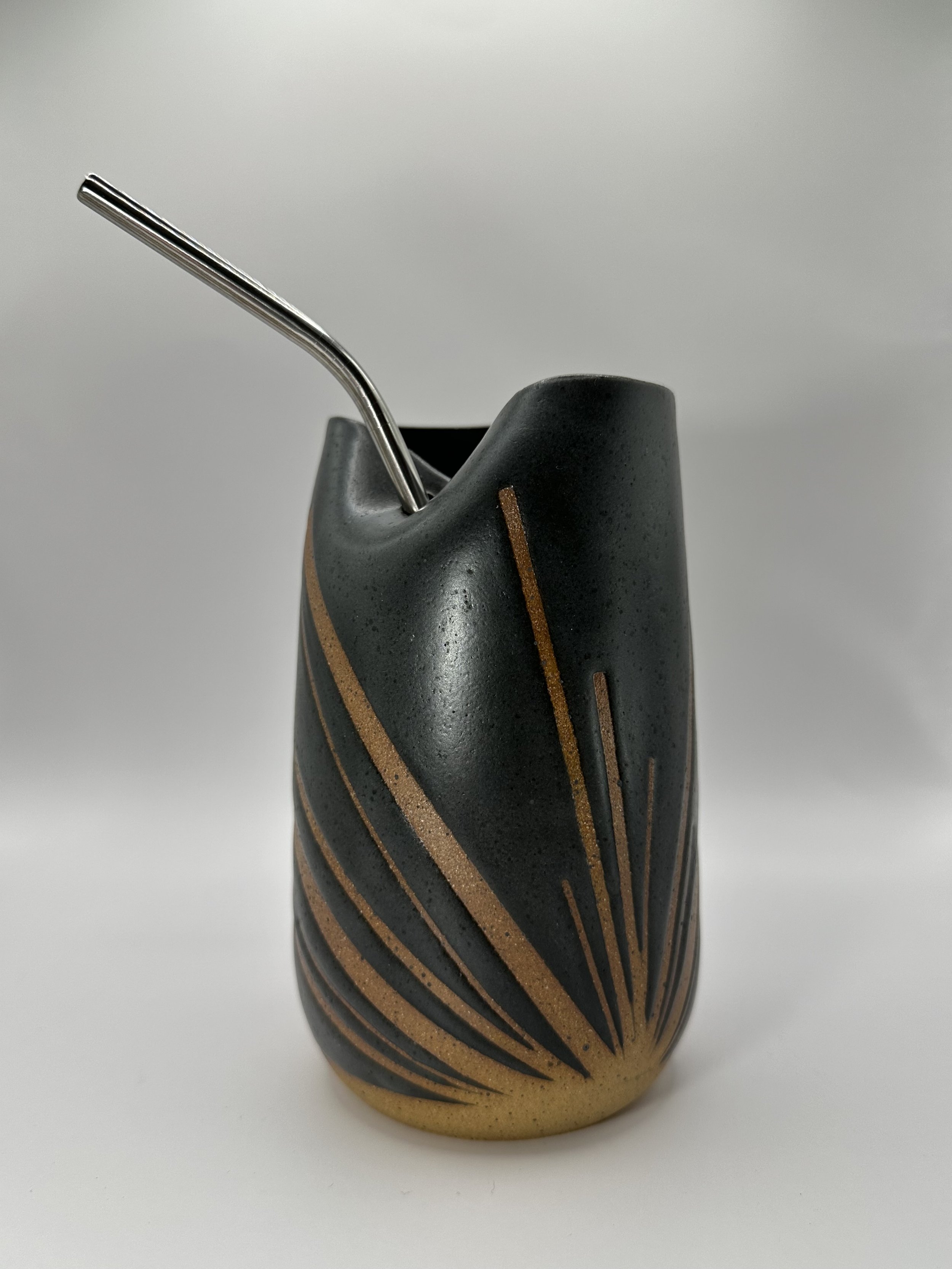 Line Burst Smoothie Cup (black)