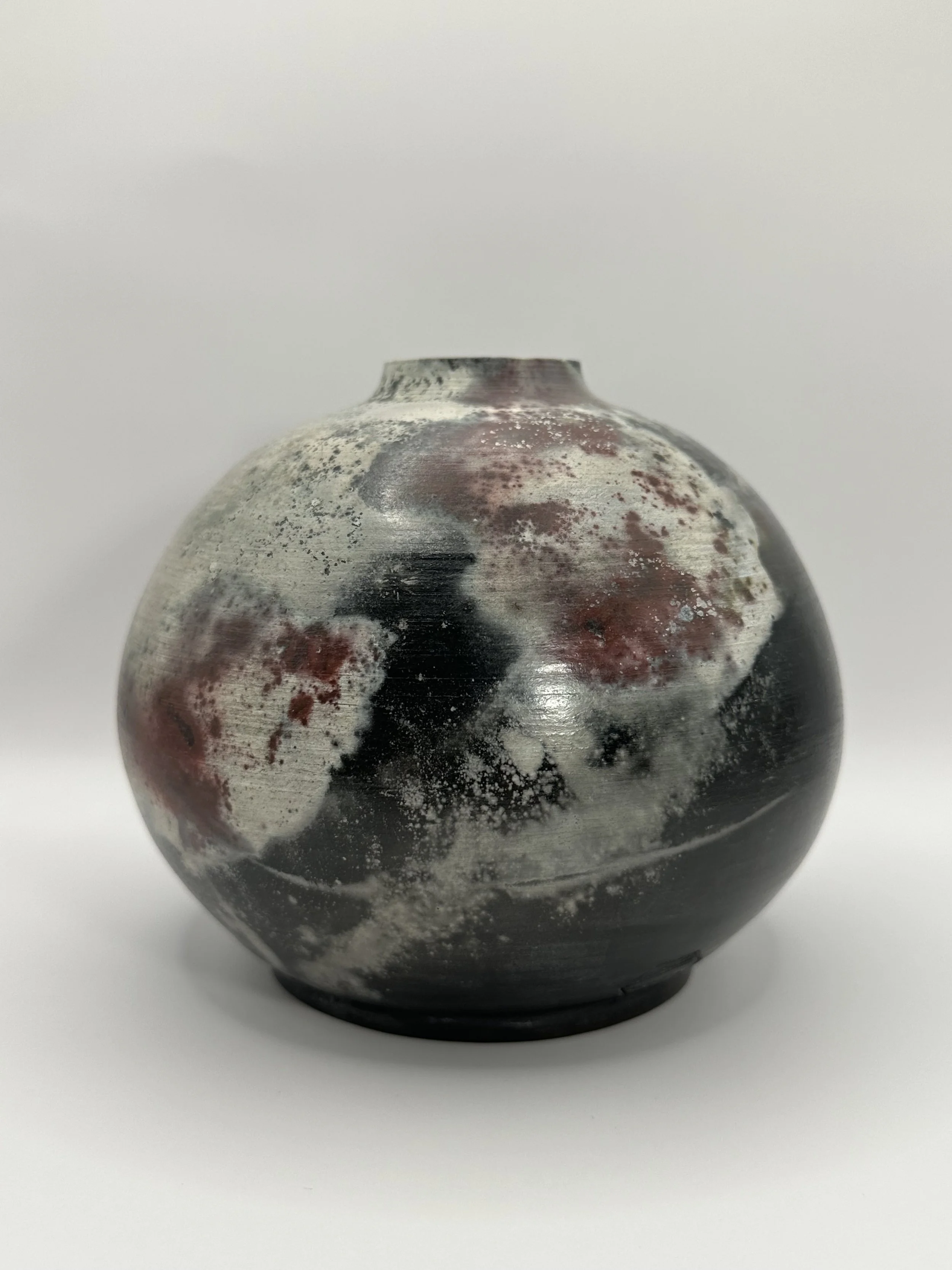 pit fired moon jar