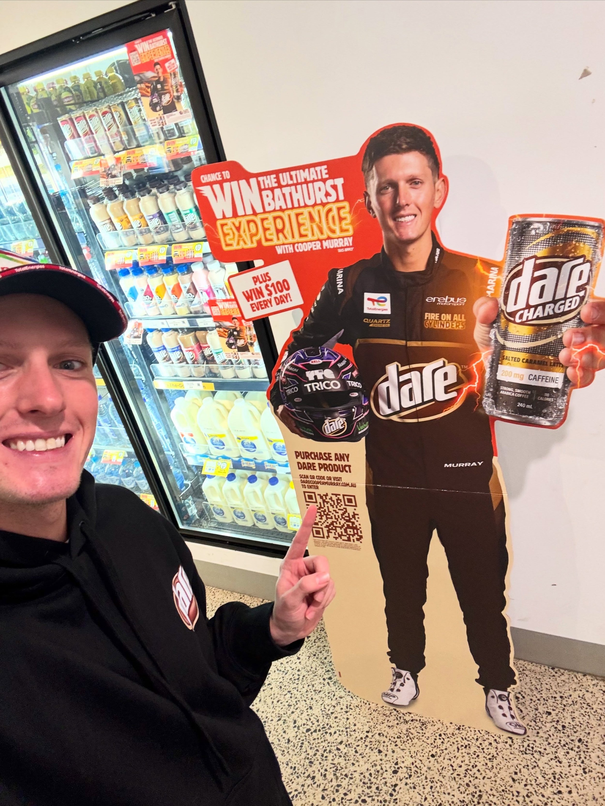 Wasn&rsquo;t expecting to run into myself today. @dareicedcoffee&rsquo;s ultimate Bathurst 1000 giveaway is running nationwide, buy a dare, keep your receipt and enter at darecoopermurray.com.au ⚡️