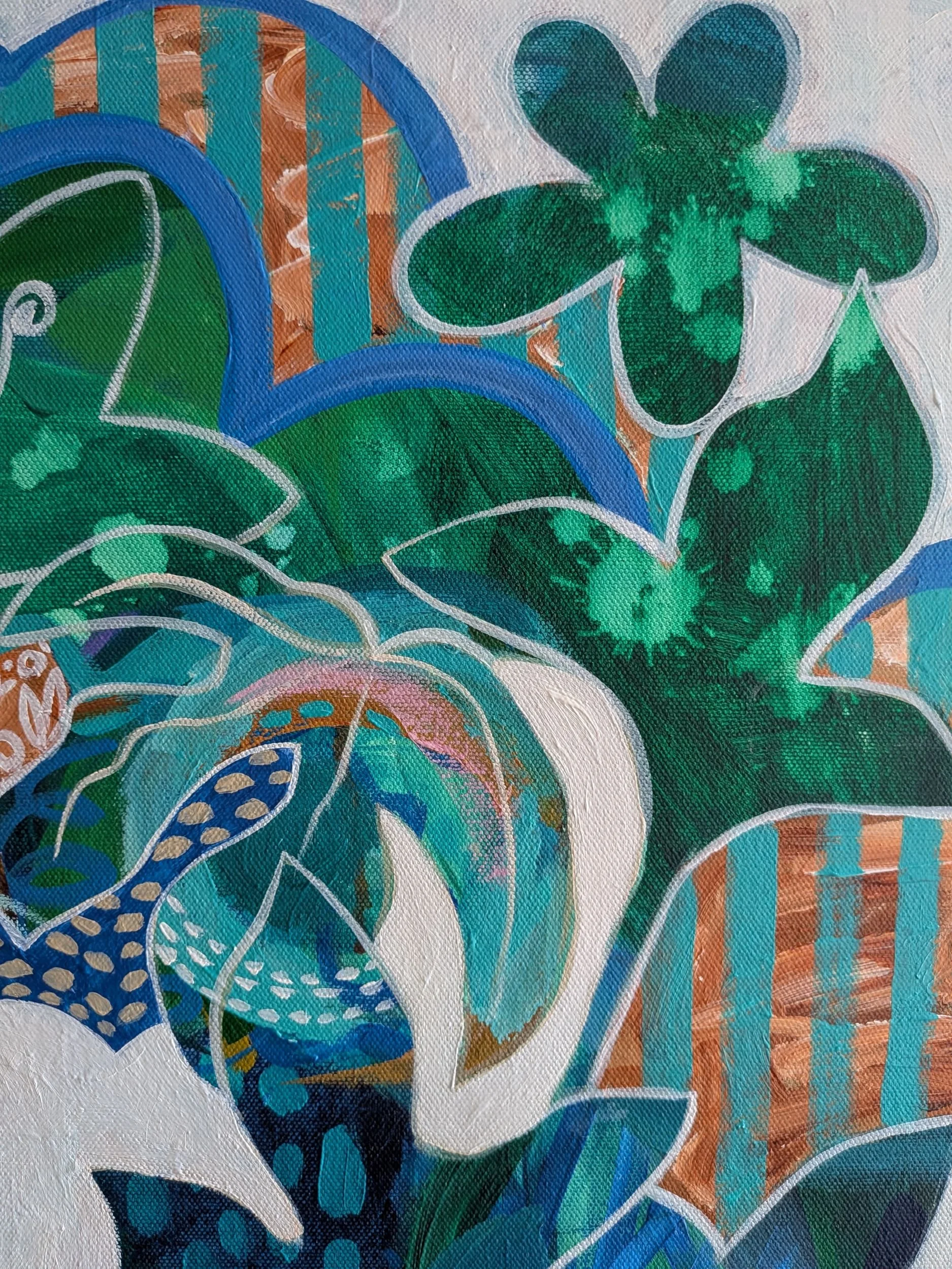 details of king parrot painting with emerald green leaves.jpg