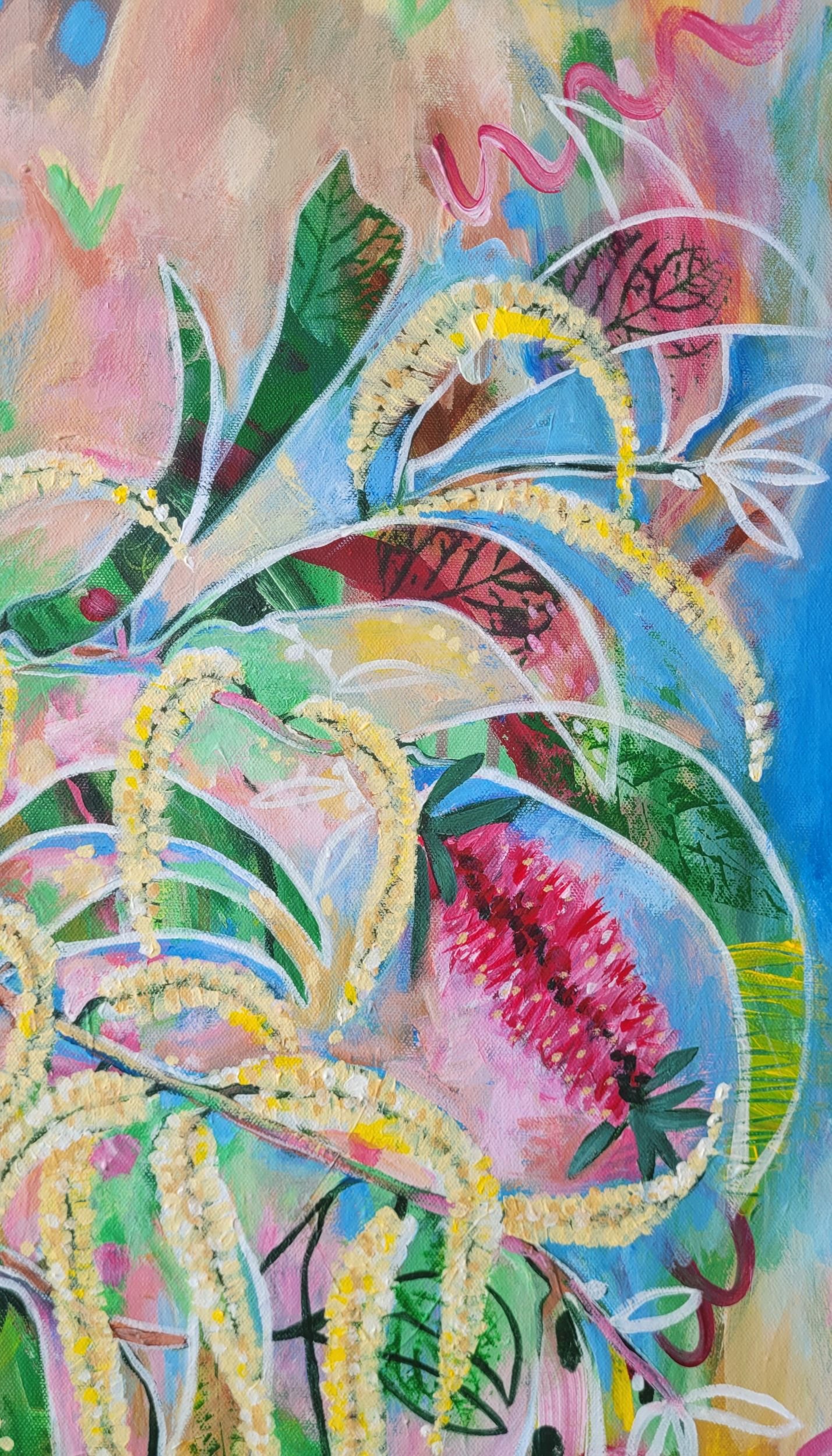 details of wattle blossoms in original painting.jpg