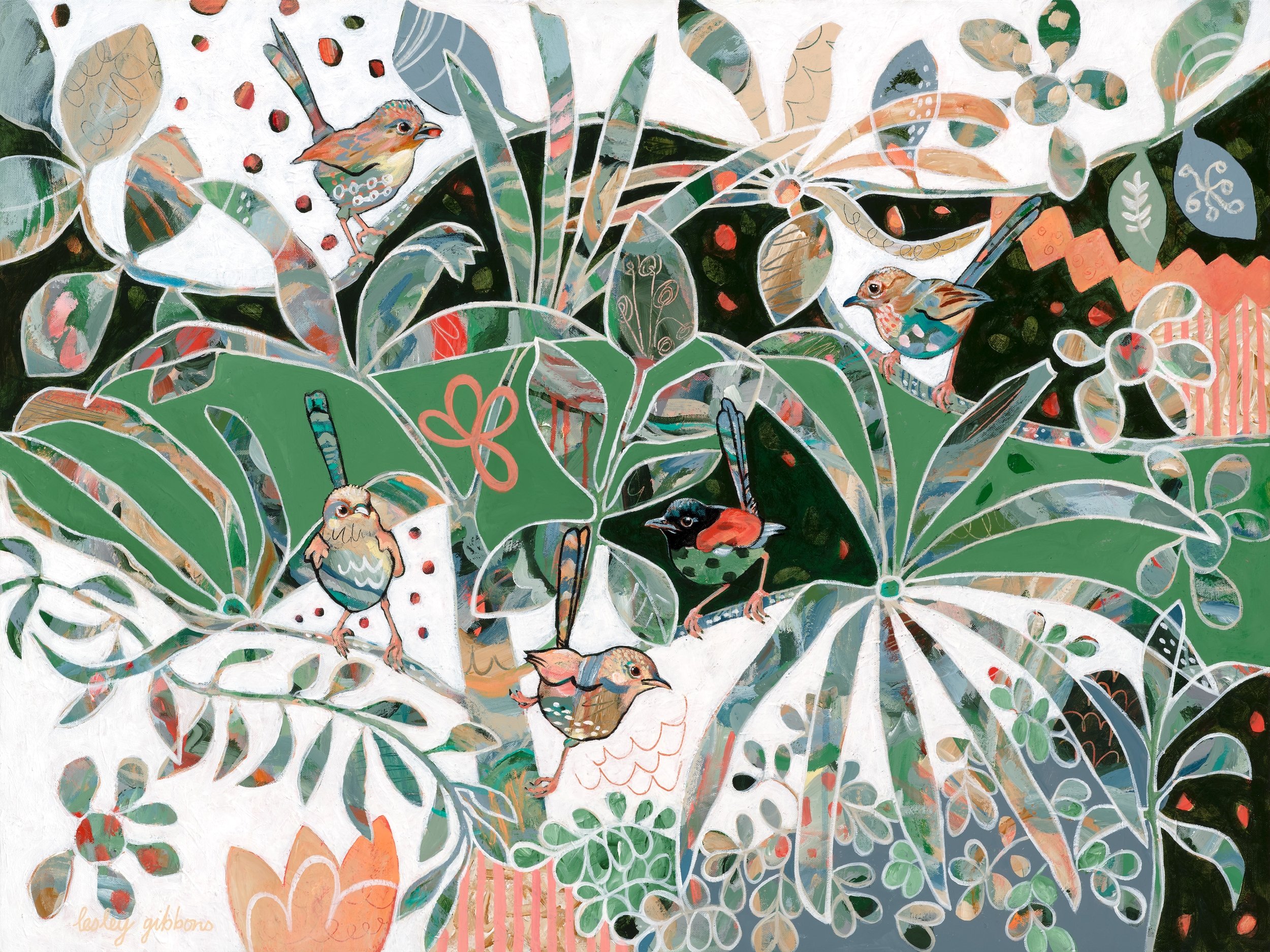 fairy wrens hiding under the leaves in the forest.jpg