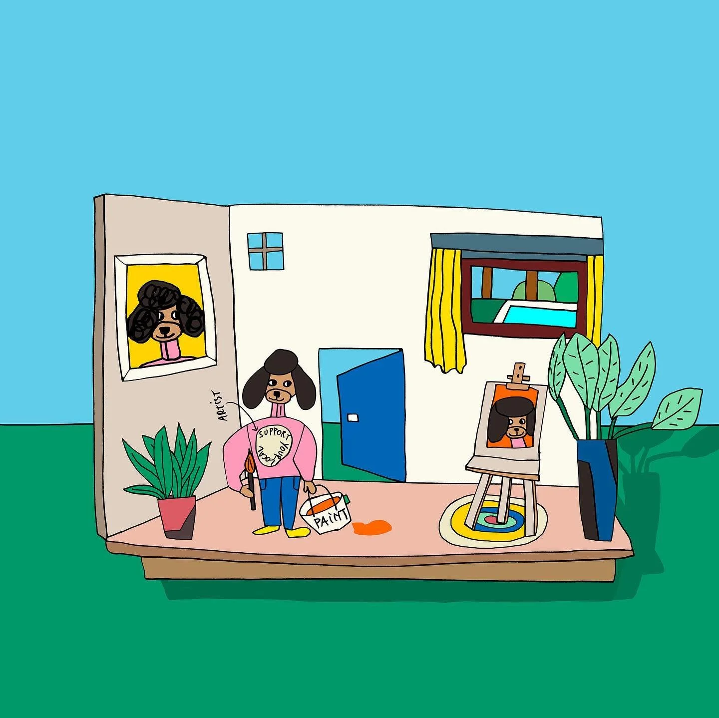 Monday is perfect to test new stuff&hellip;. with poodles of course 😉 #colorpop #decors #illustrated #sarahcorynen #poodles #portraits