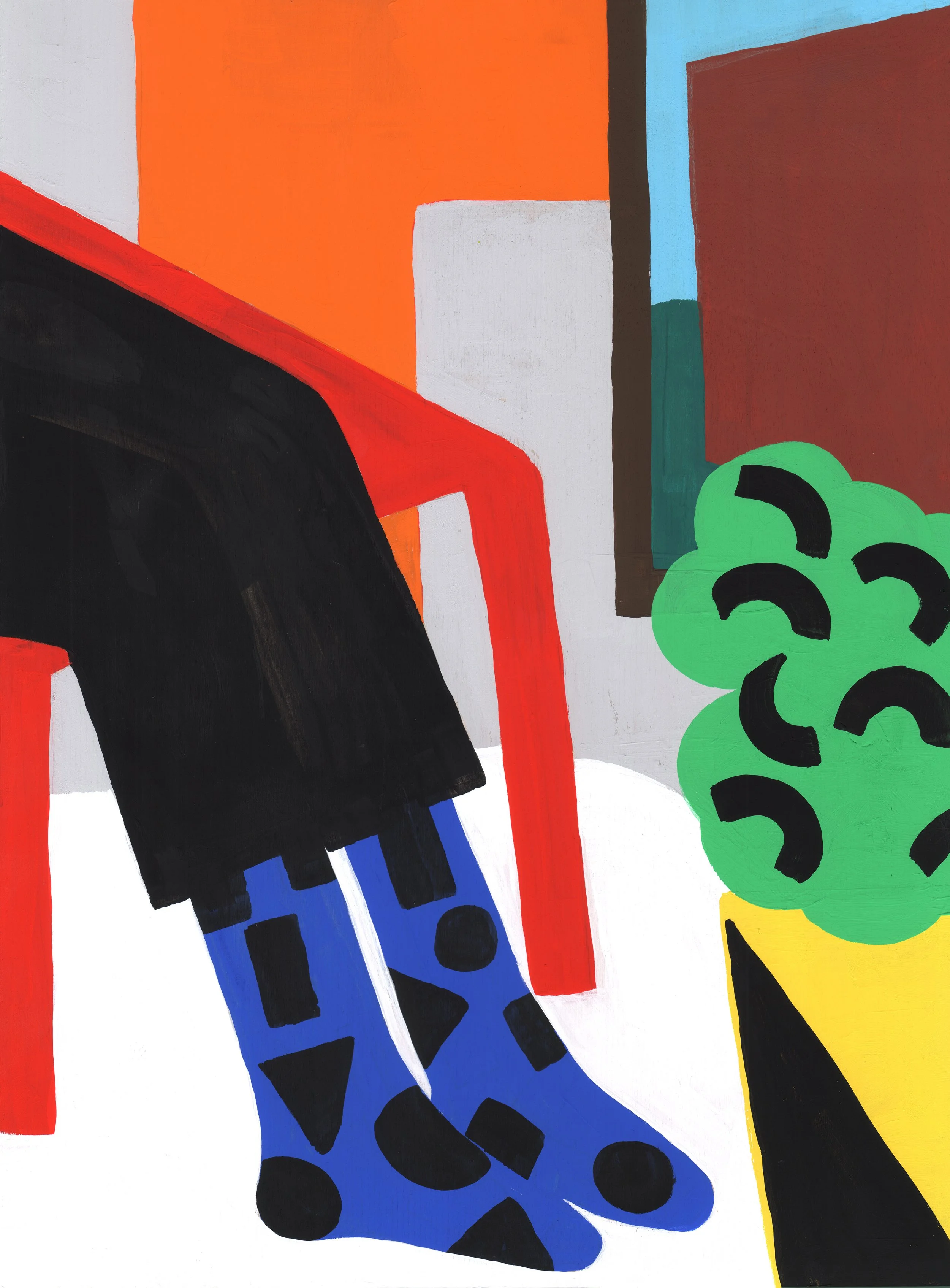 gouache painting of socks by Sarah Corynen