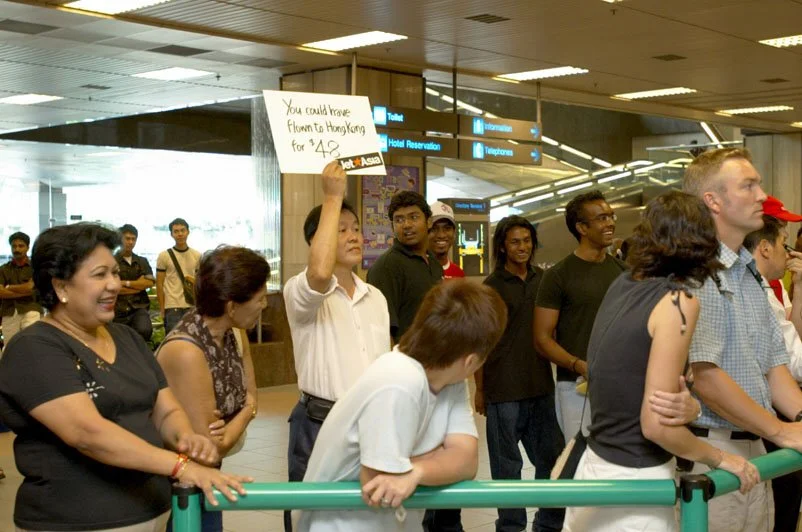 We sent fake drivers to the arrivals halls.