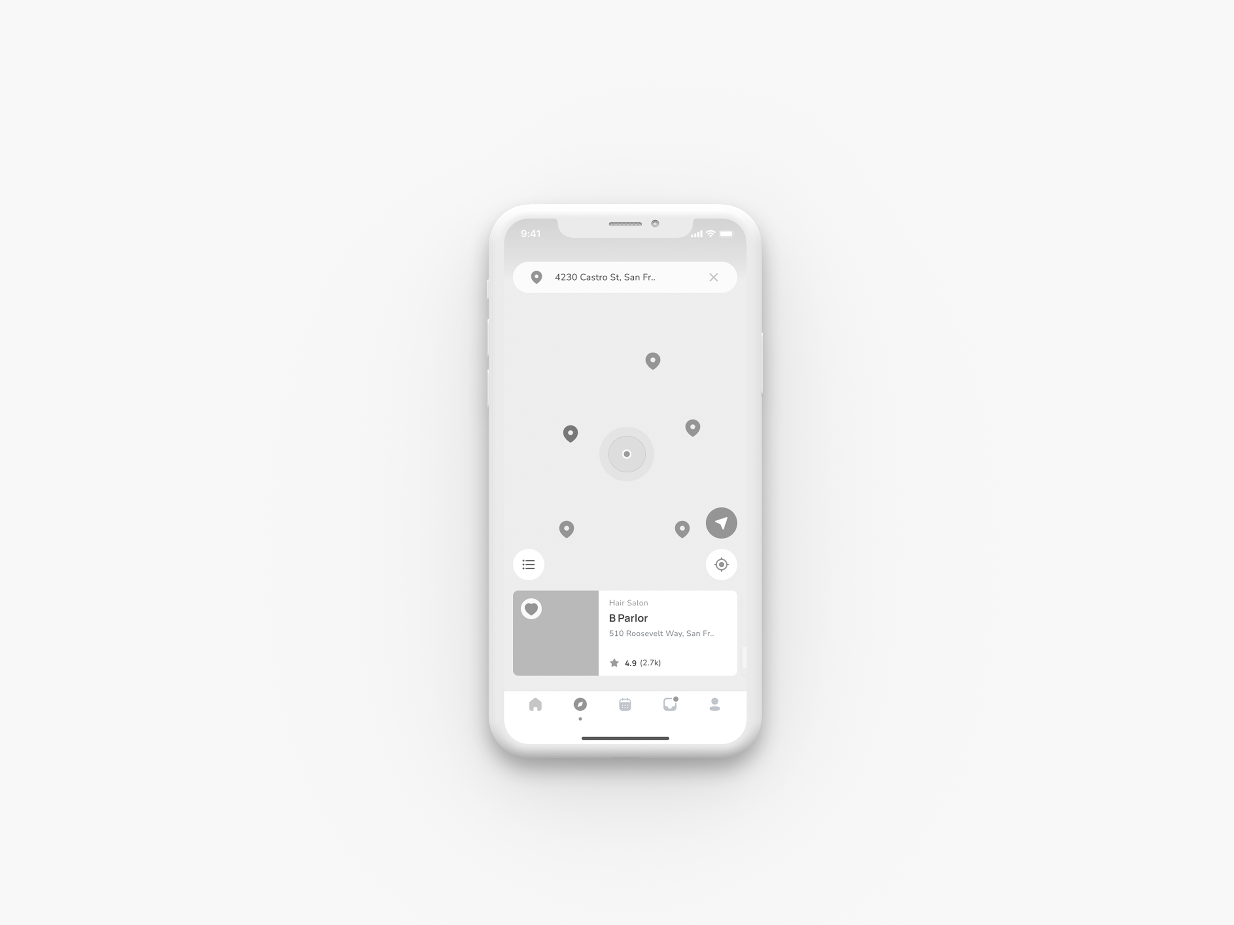 Nearby Map Screen