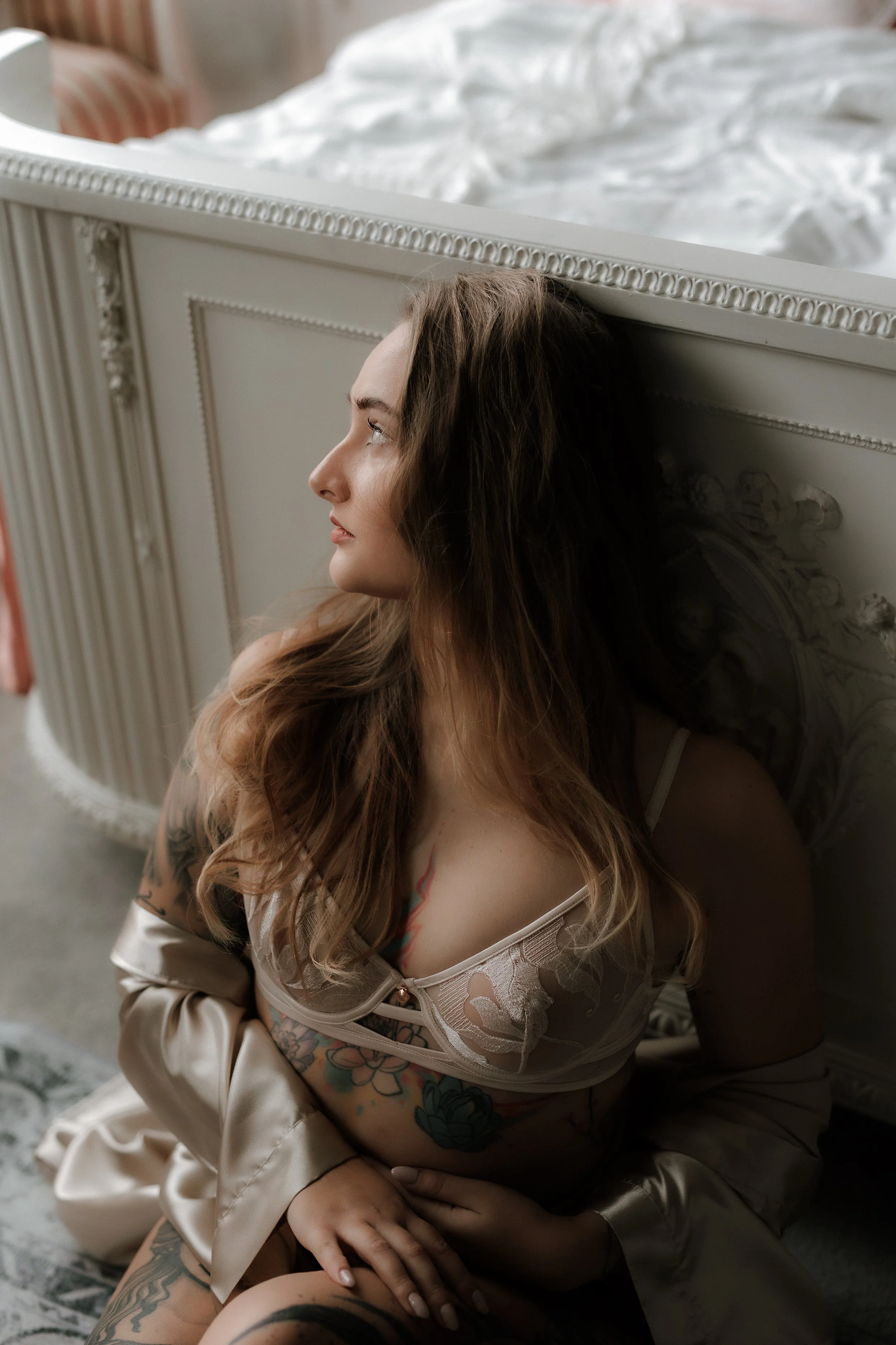 Jemné boudoir focení v ateliéru