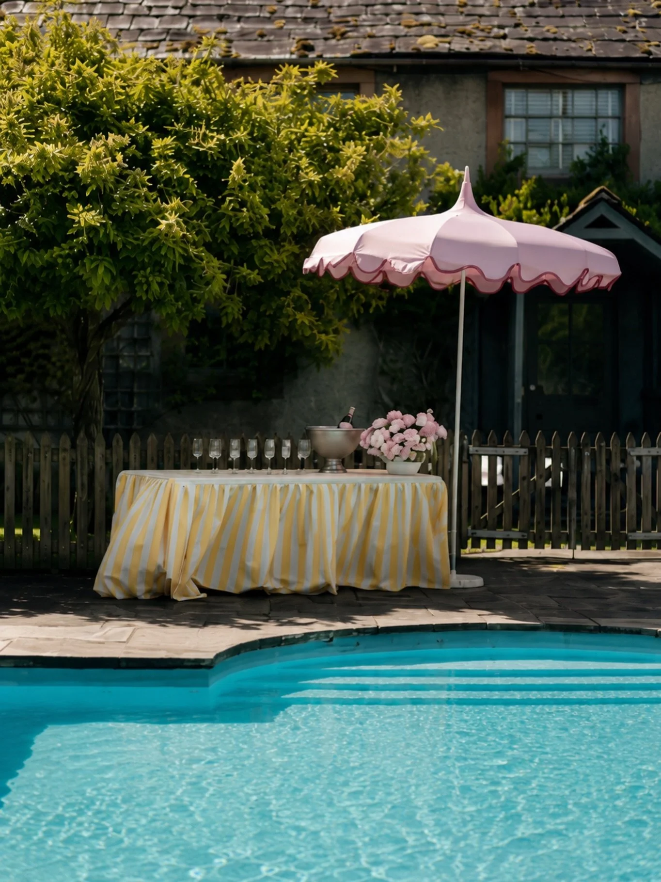 A little striped bar moment for a poolside brunch ☀️🍋 🌸 @askhamhallweddings 

Venue @askhamhallweddings @askham_hall 
Styling @deborahmariastyling
Florals @roseandbloomfloraldesign