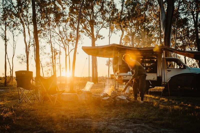 Camping Sunrise Morning Coffee Golden Glow