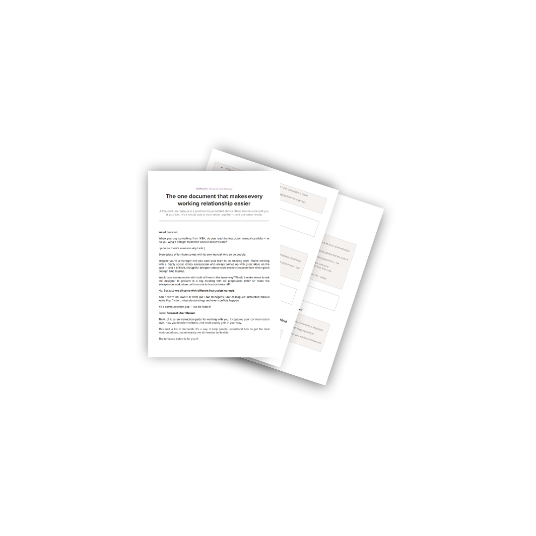 Template: A Personal User Manual - help others understand how to work ...