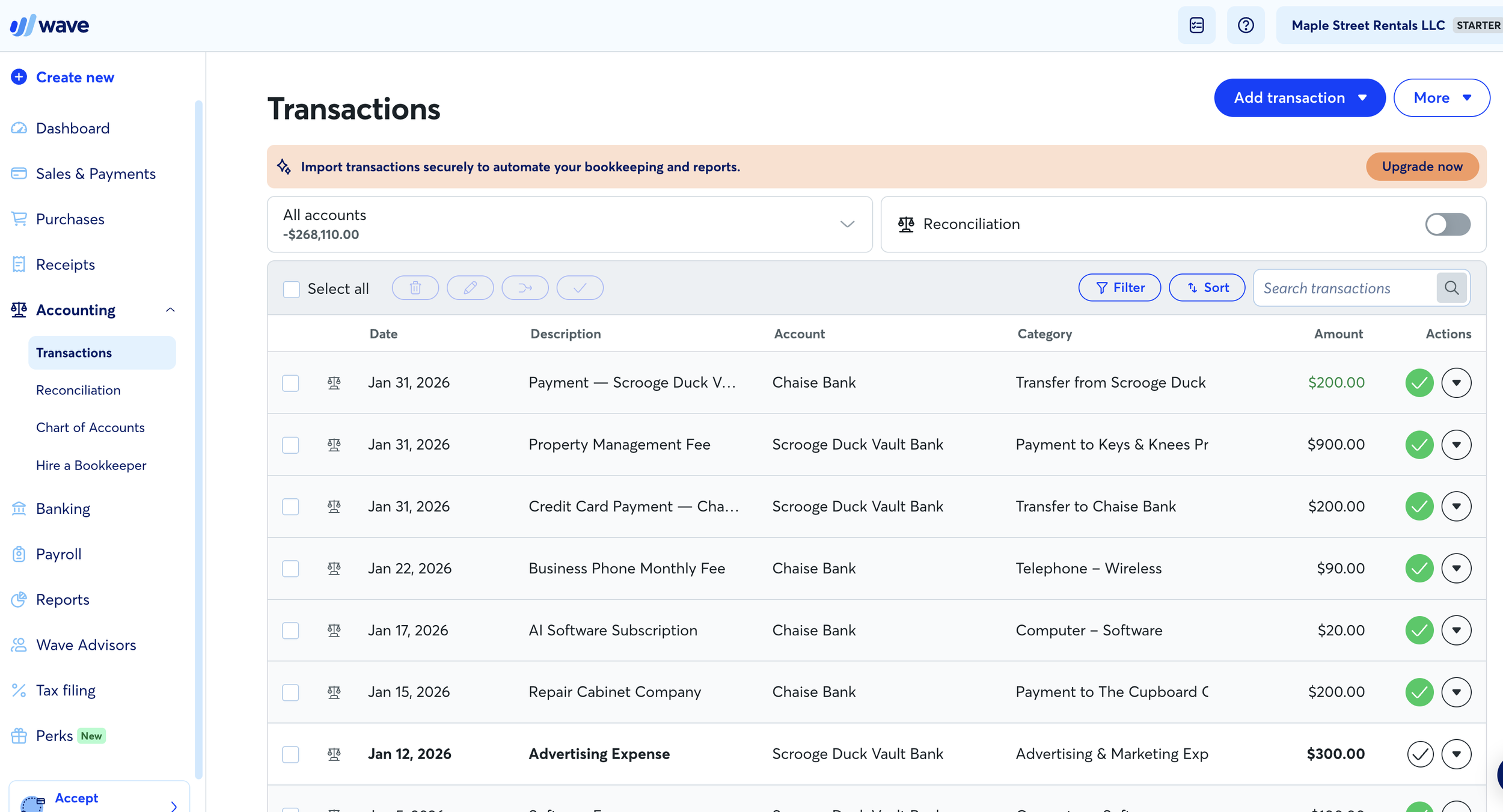 wave transactions banking