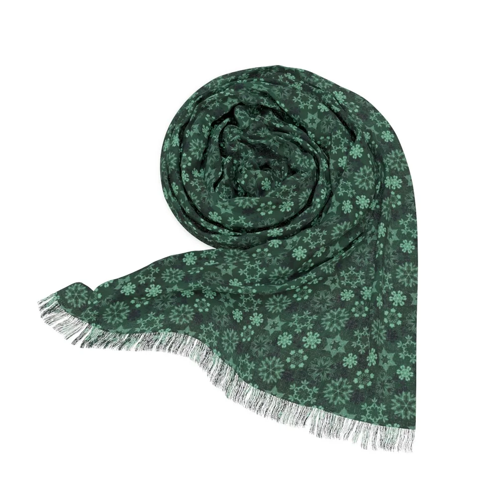 Forest Snowflake Pattern Lightweight Pashmina Scarf — Paper