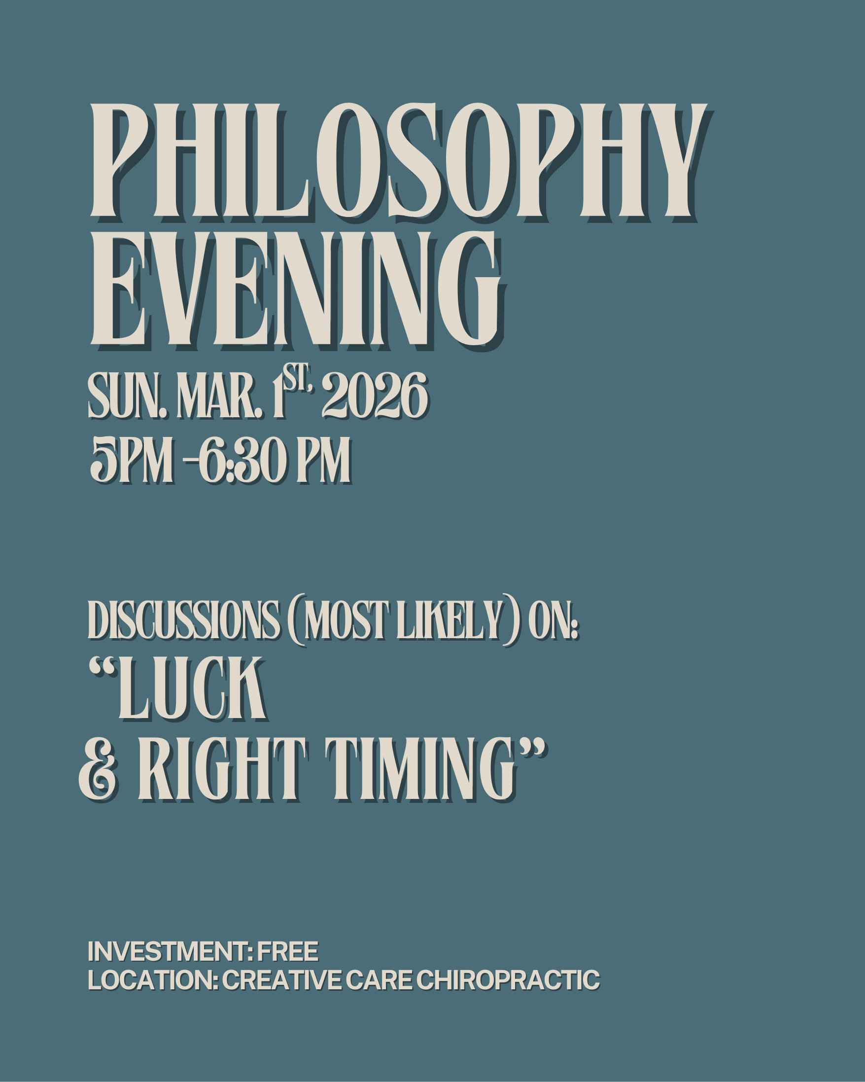 Philosophy Evening -- March