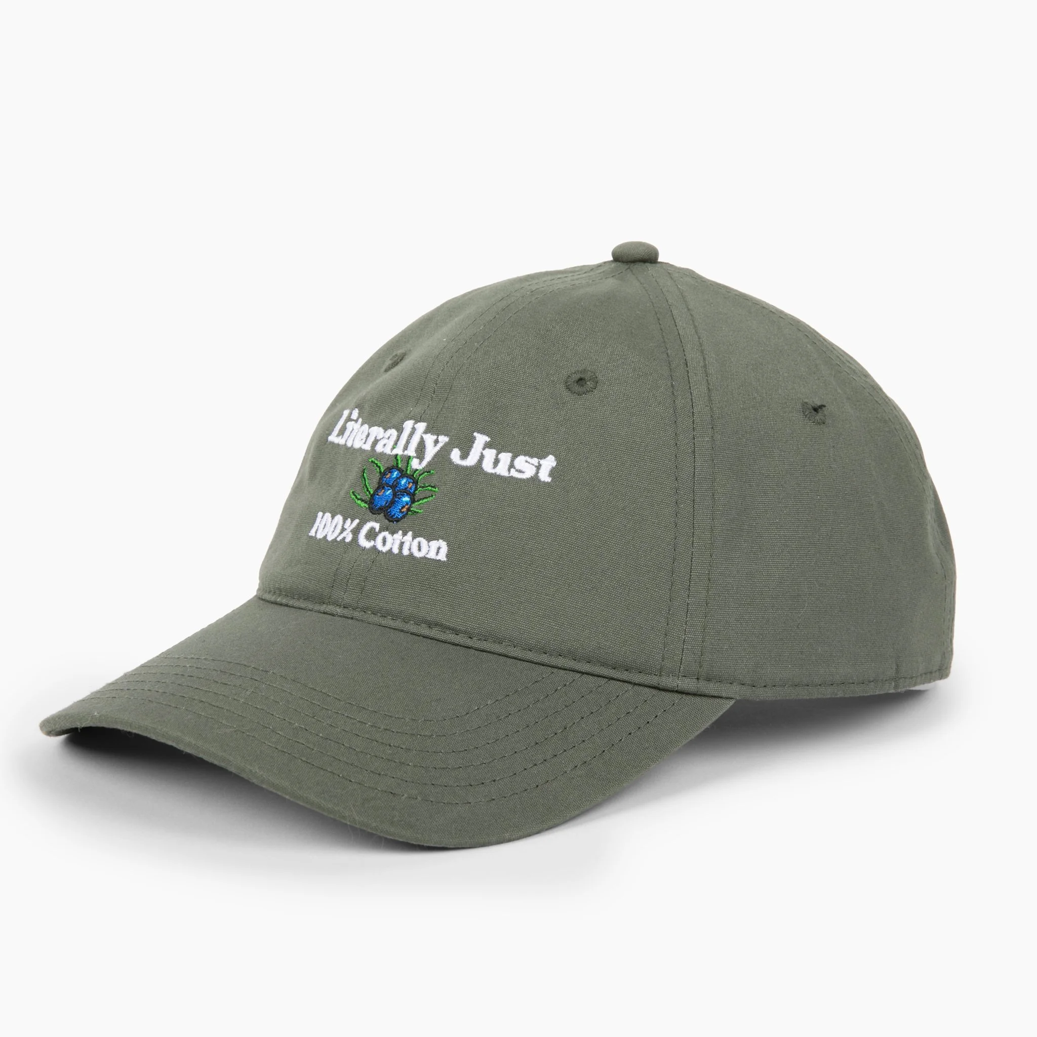 Literally Just - 100% Cotton Embroidered Cap