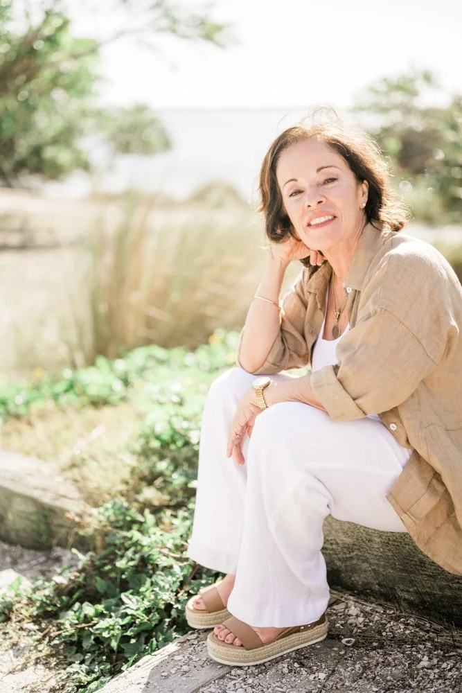 Helena shining during her outdoor headshot session in Sarasota, Florida—a morning filled with nature, connection, laughter, and joy.