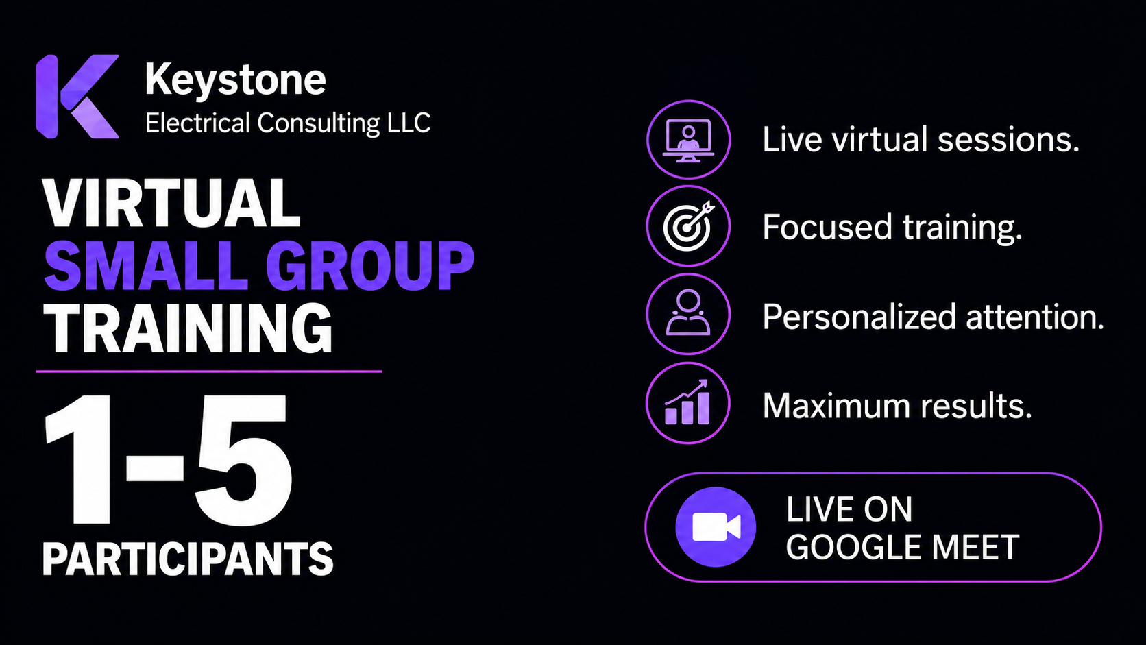 Accubid Anywhere virtual small group training for 1–5 participants from Keystone Electrical Consulting.