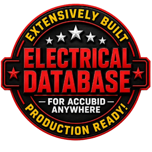 Production-ready Keystone Accubid Anywhere electrical estimating database.