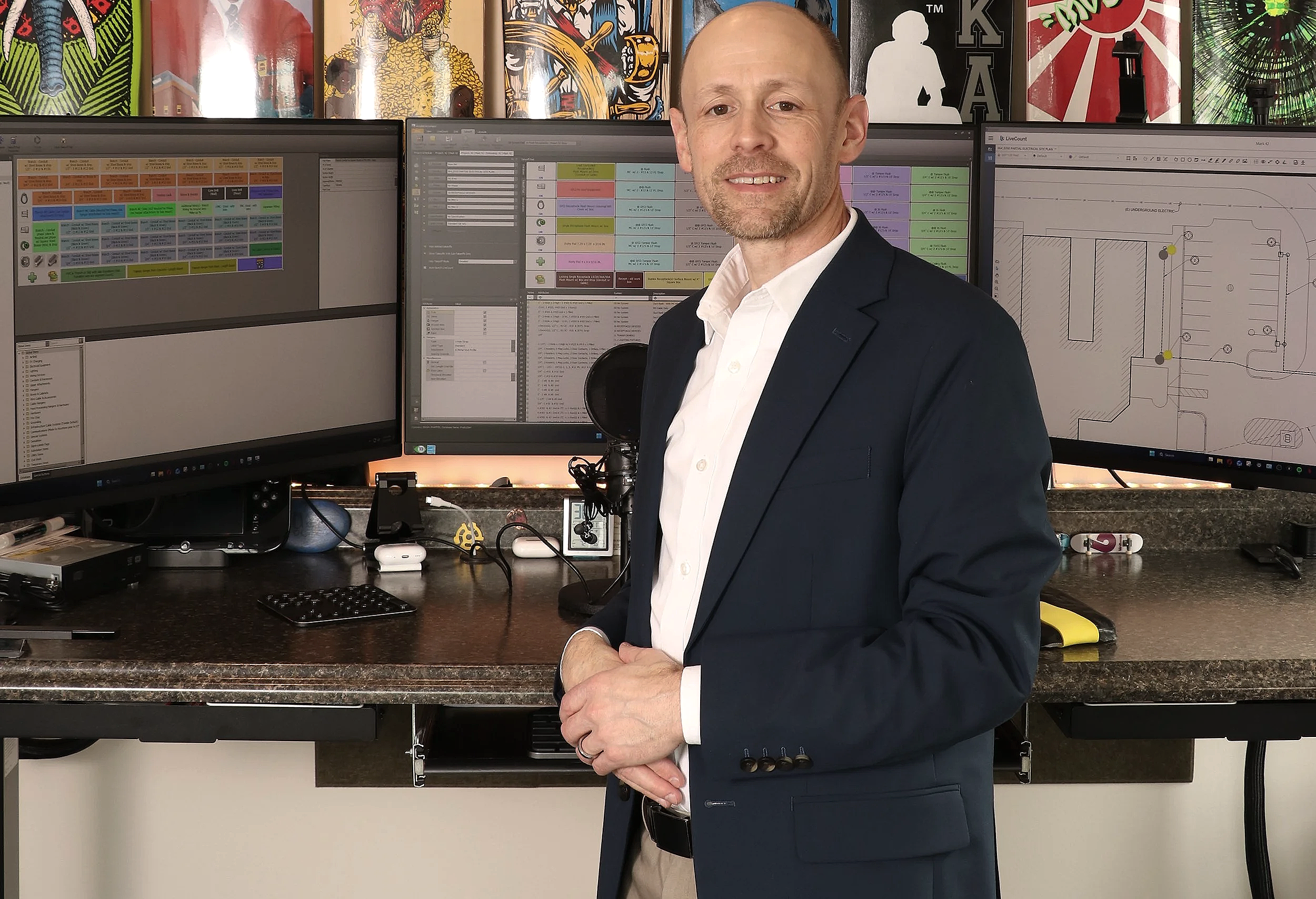 Founder of Keystone Electrical Consulting LLC working at his desk