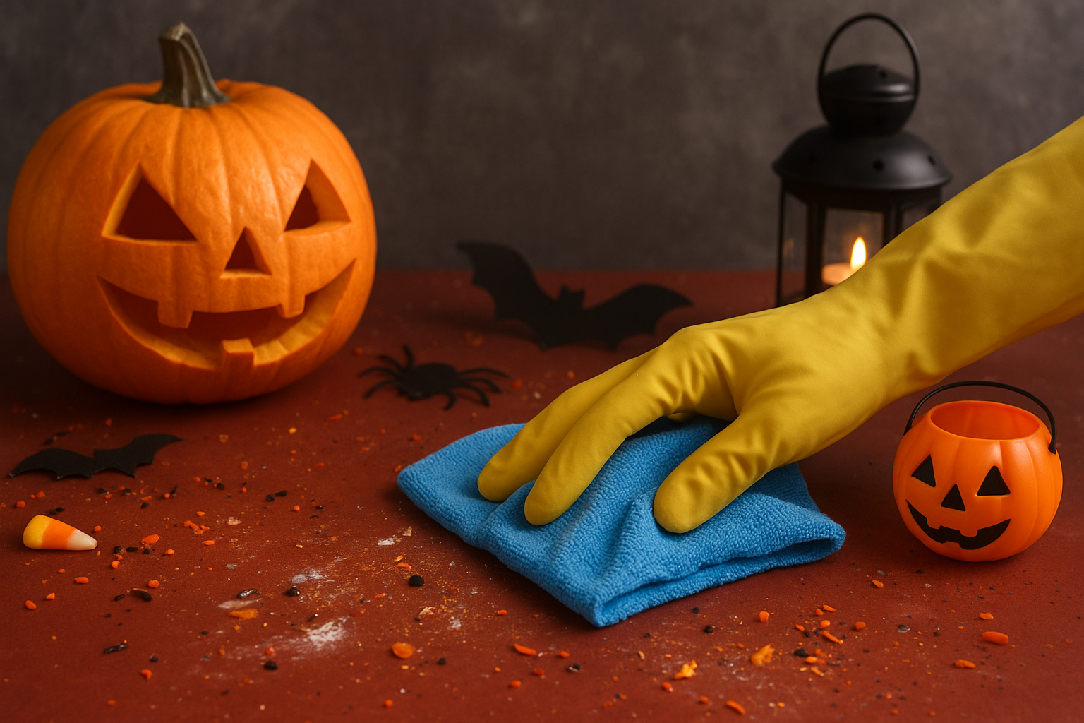 🎃 Post-Halloween Cleaning Tips: 