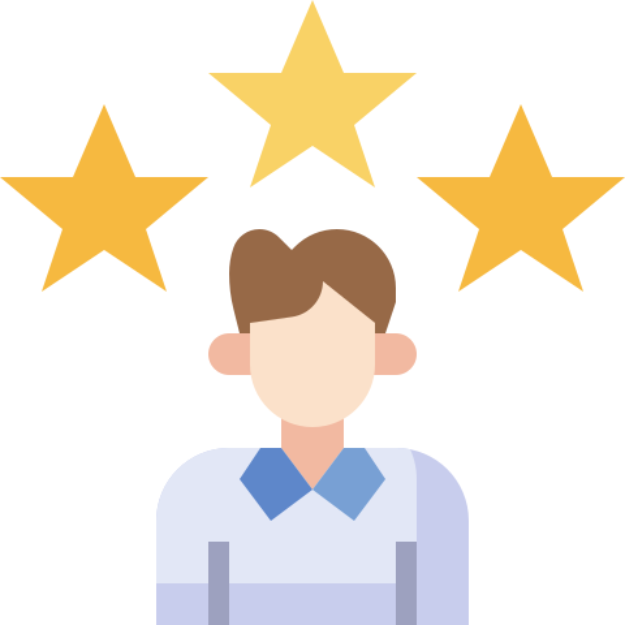 man with 3 stars above his head