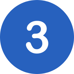 3 in a blue circle