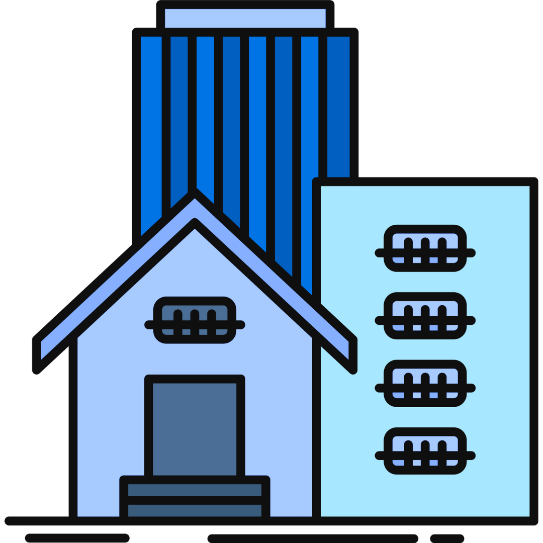 blue apartment condo and house