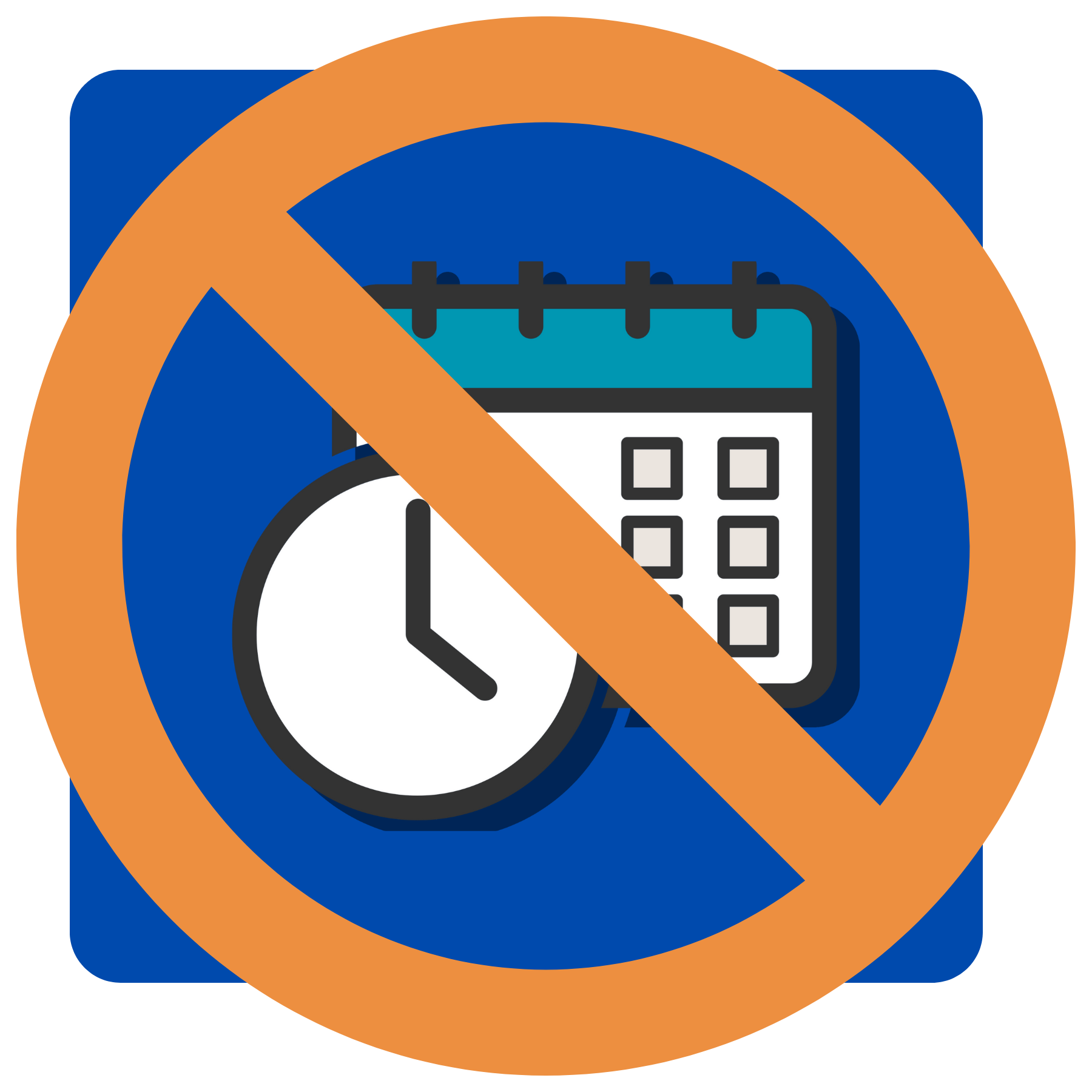 no symbol over cartoon calendar