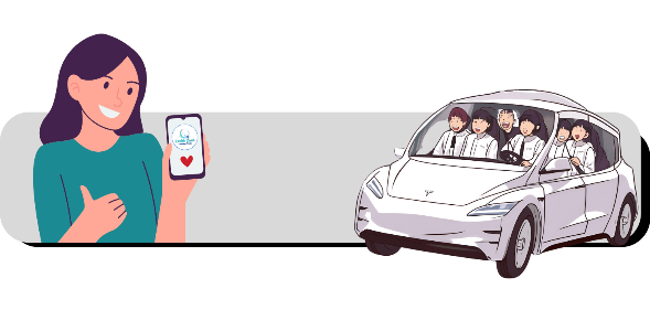 pitt meadows cleaning service customers and tesla car with cleaning team logo