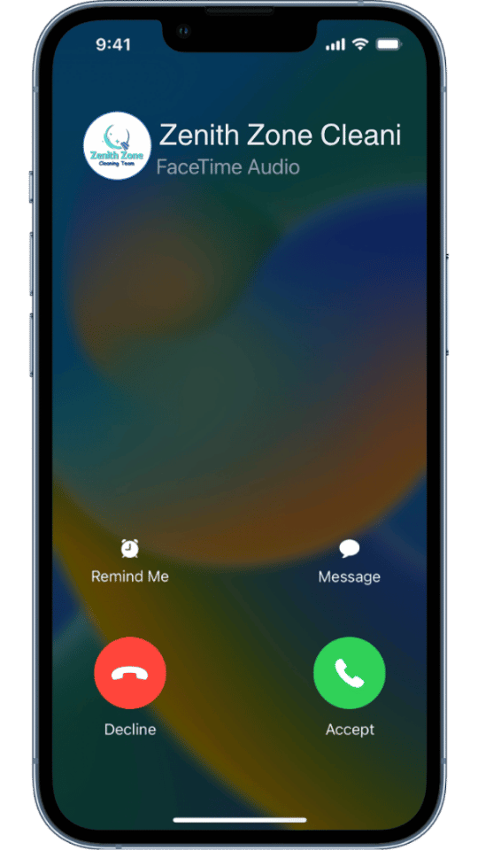 zenith zone cleaning team calling an iphone