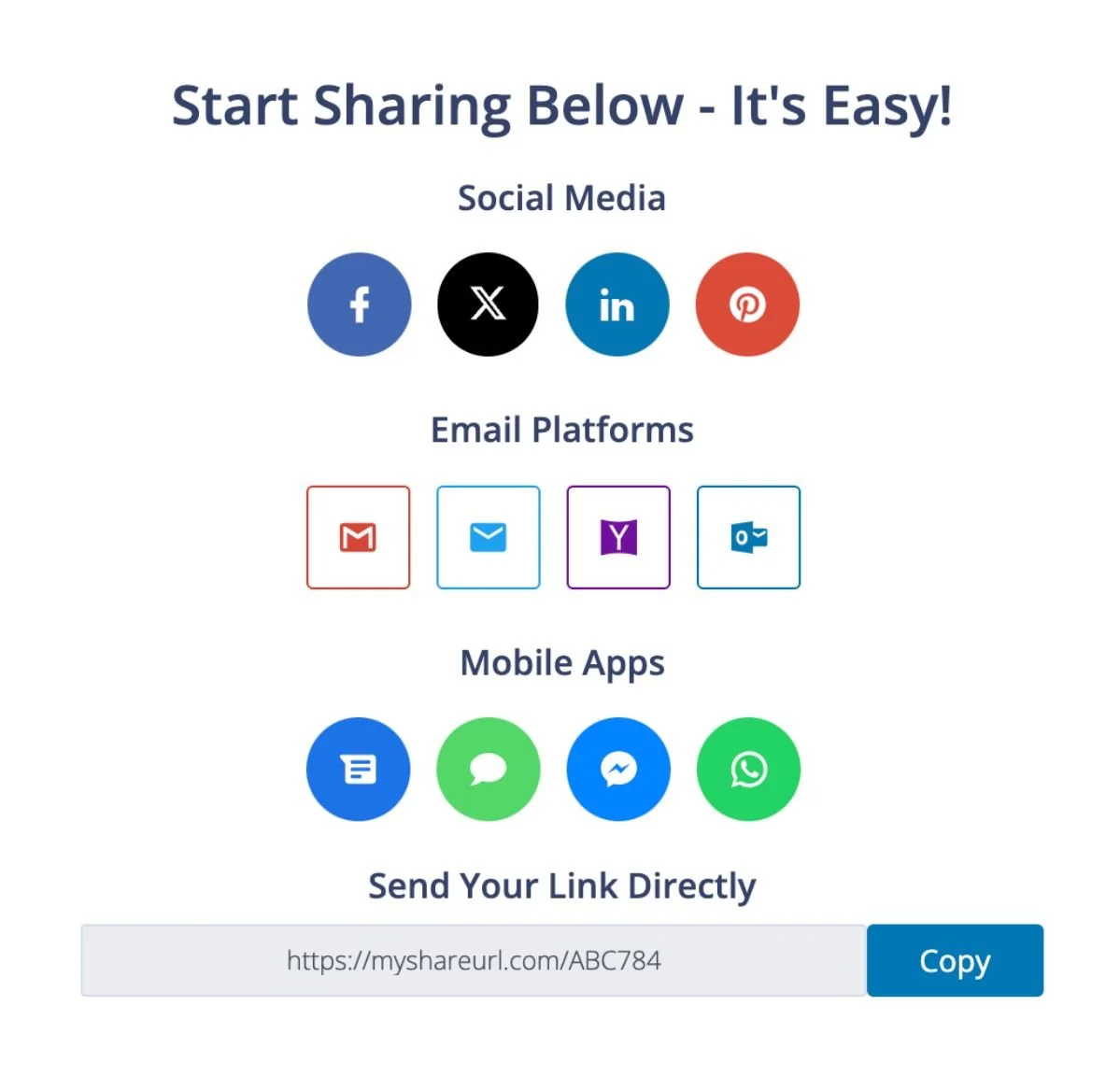 all the sharing options