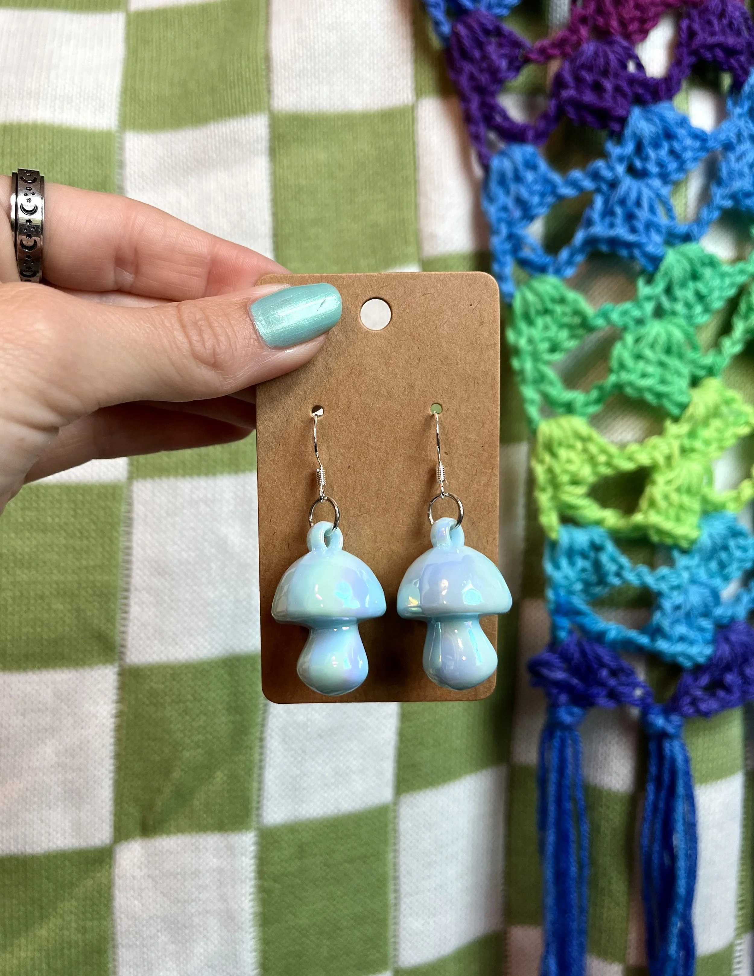 Blue Iridescent Mushrooms