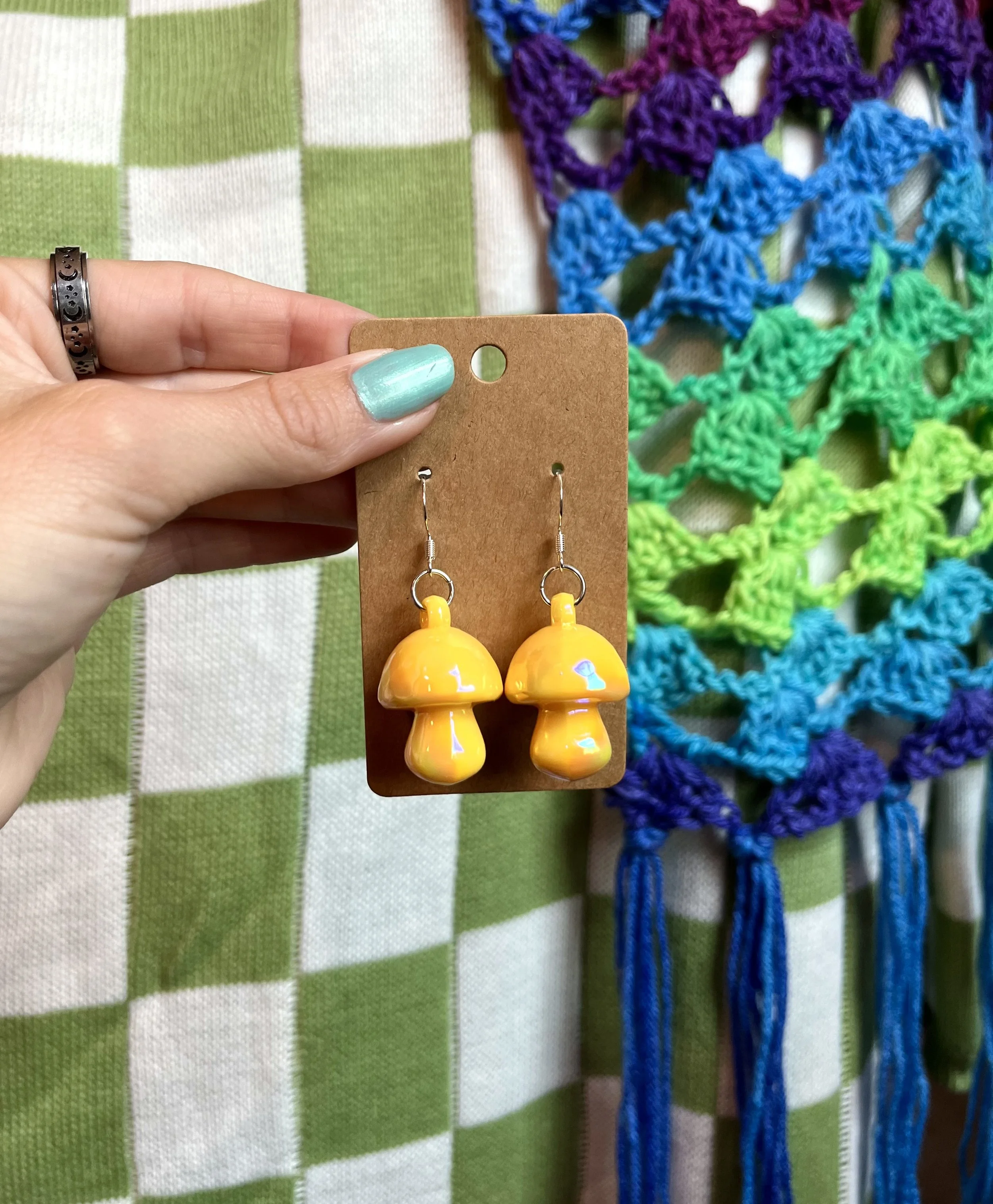 Yellow Iridescent Mushrooms