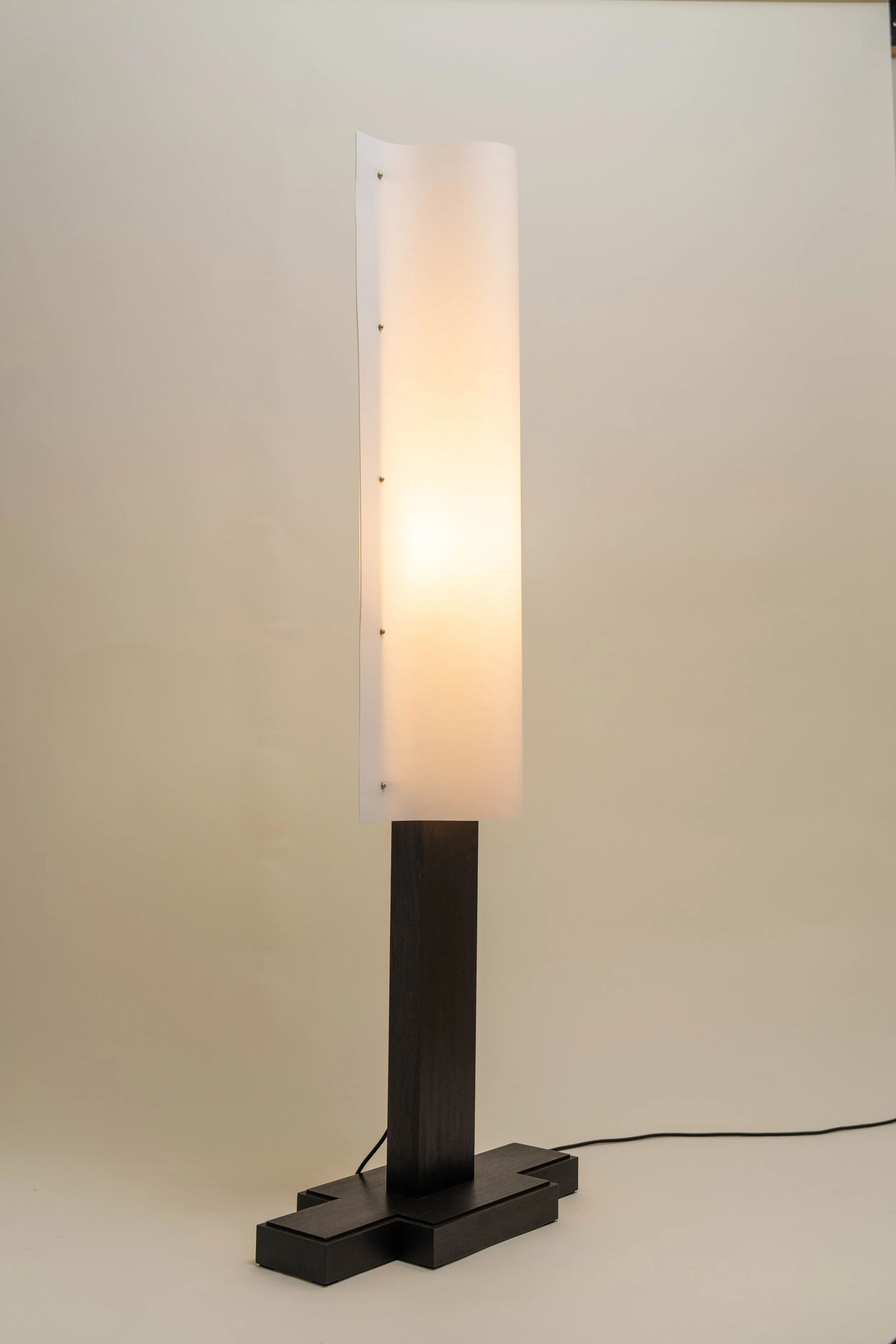 MORA Floor Lamp, collaboratively designed and handcrafted by Dex Vallon & Riya Panchal of MESEME Studio ( @mesemestudio ), 2026.
