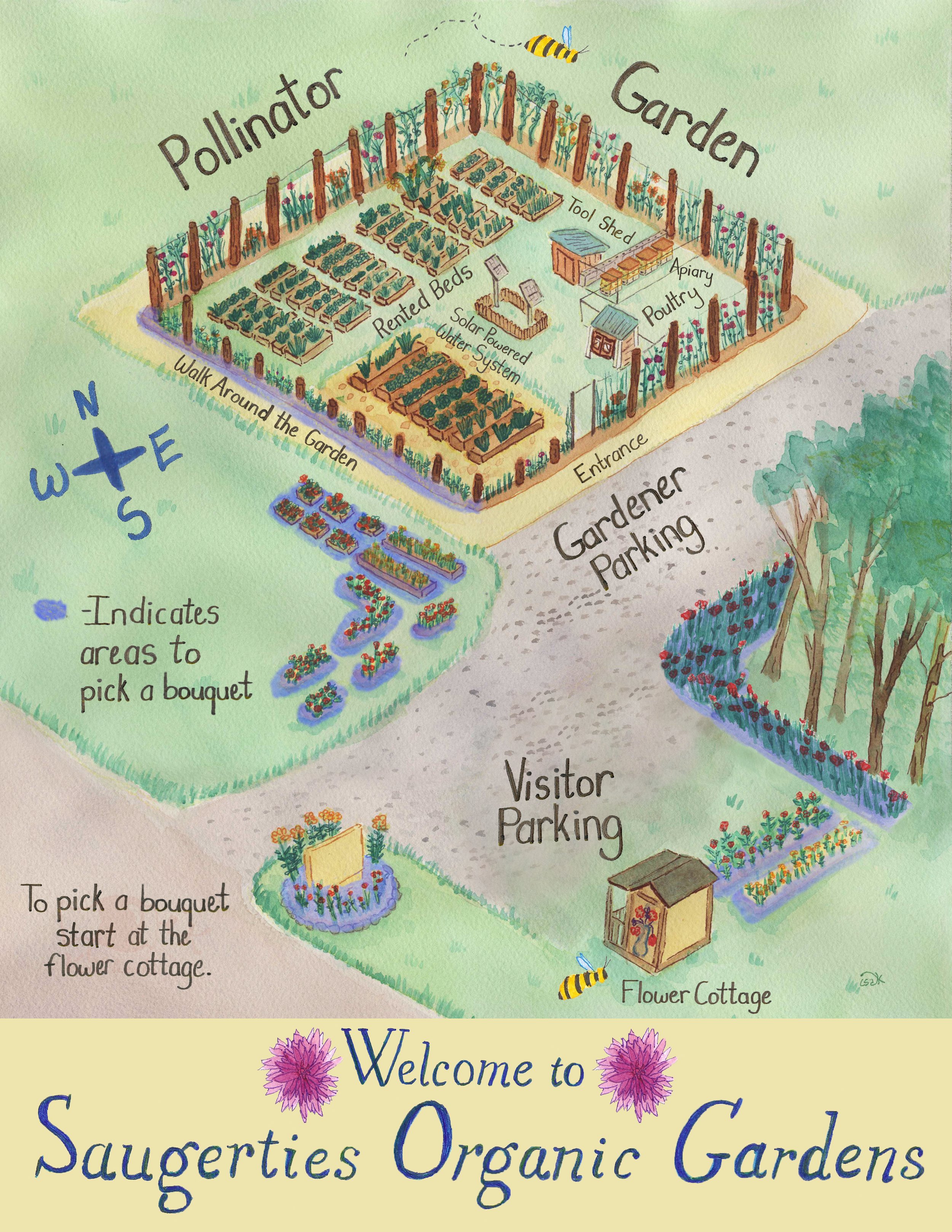 Map showing visitors where to pick